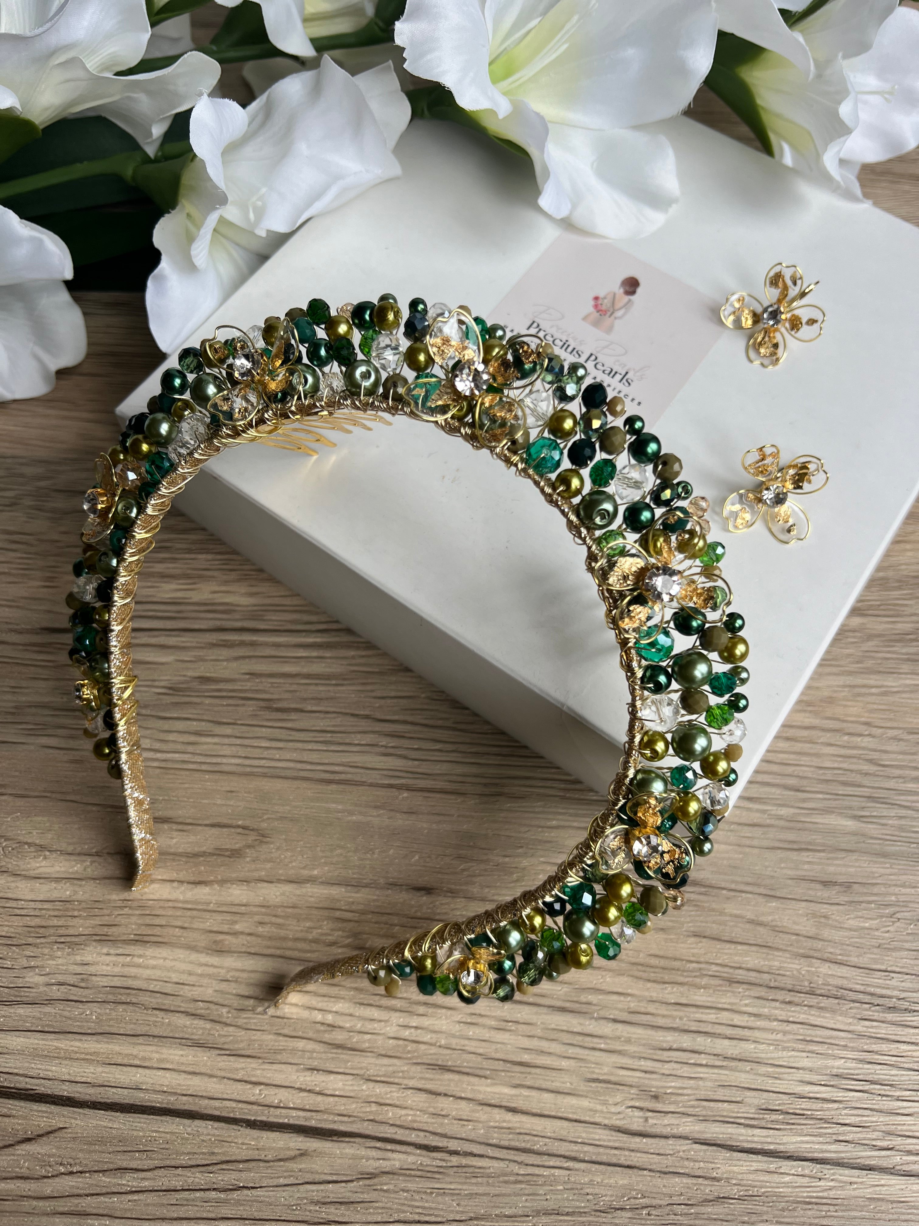 Olive green Flora Olive green Flora Precius pearls