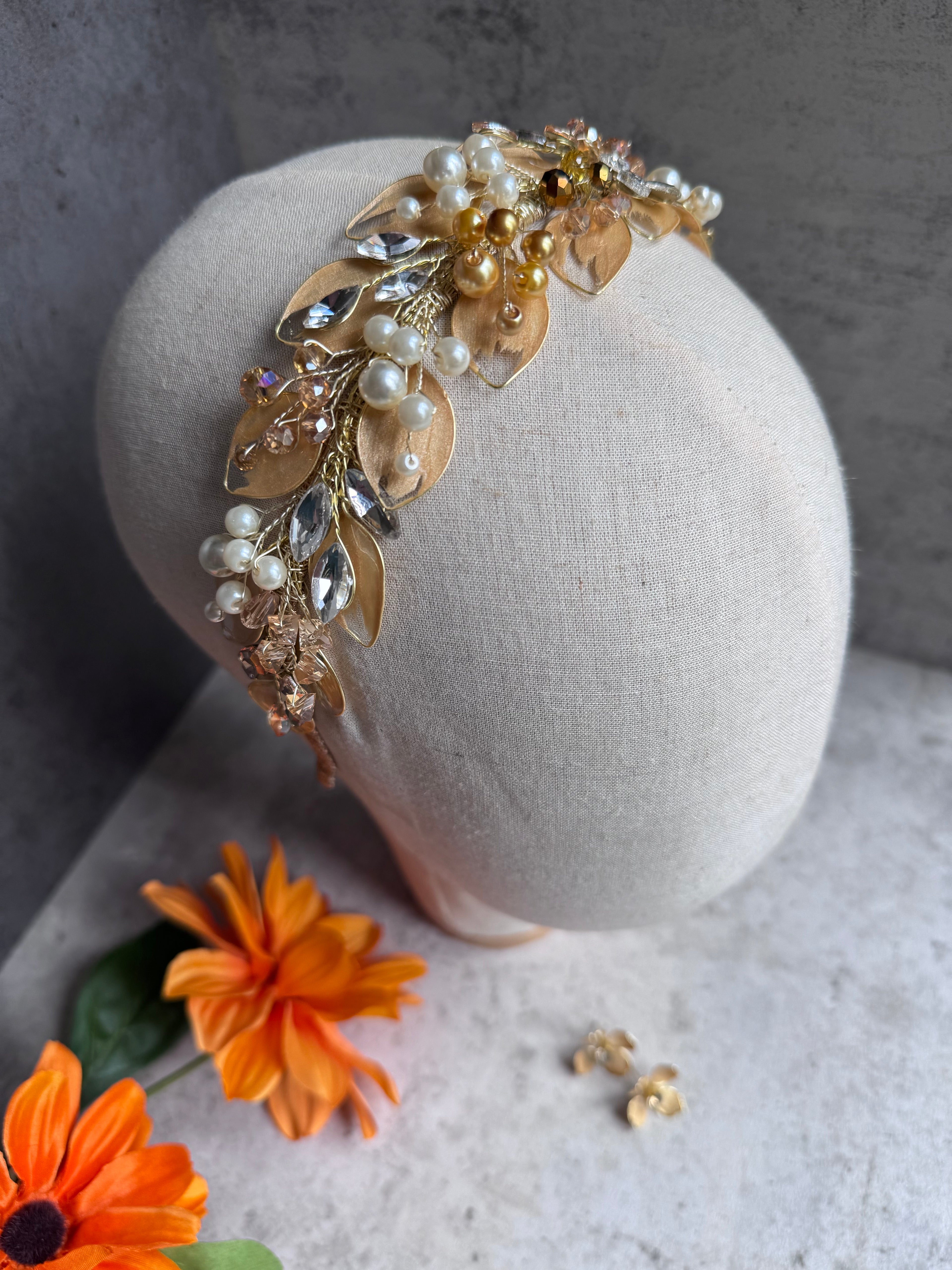 Sylvia-Leaf-Crown Precius pearls