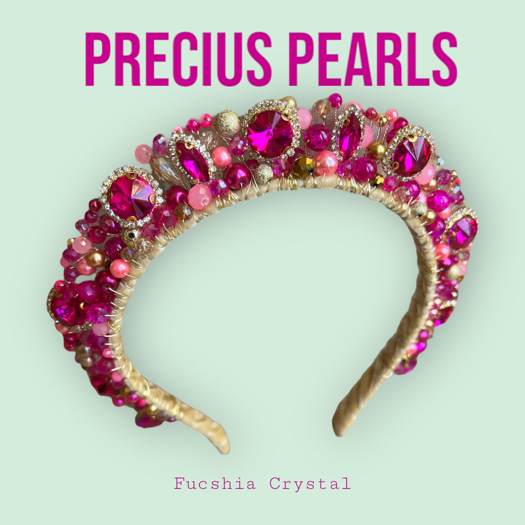 Fucshia Crystal Crown Fucshia Crystal Crown Precius pearls