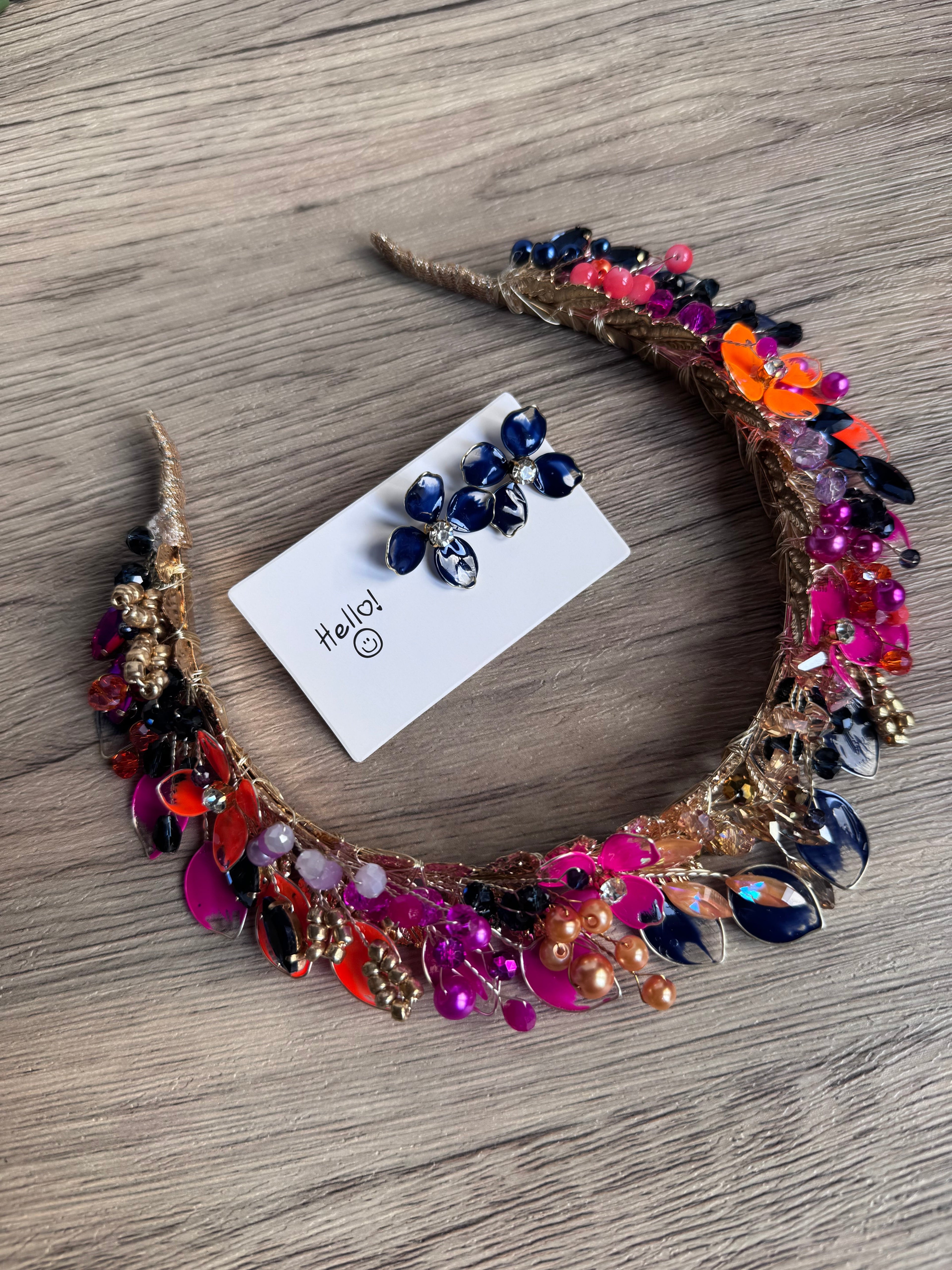Navy, Fucshia and Orange Navy, Fucshia and Orange Precius pearls