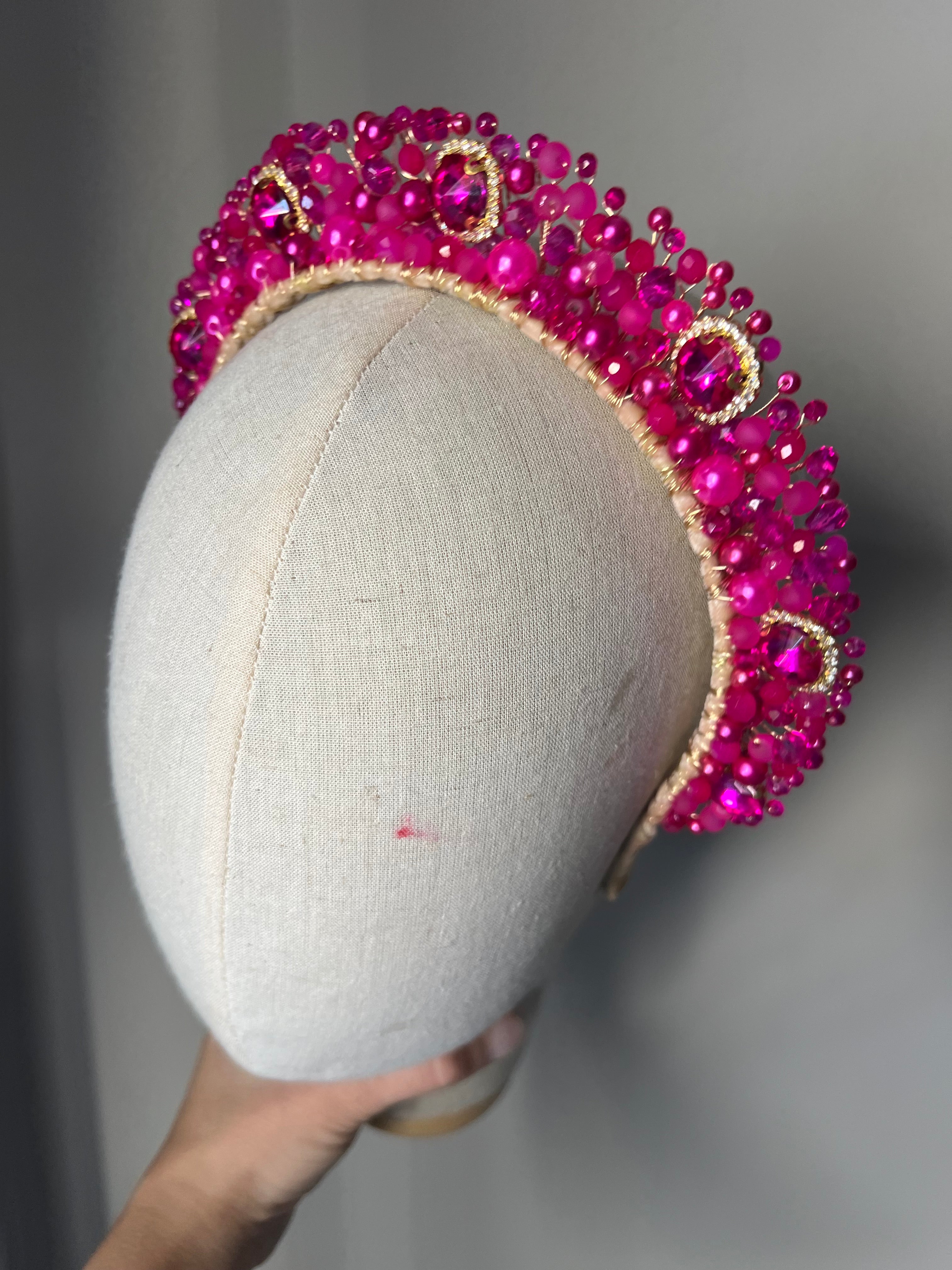 Fucshia Crystal Crown Fucshia Crystal Crown Precius pearls