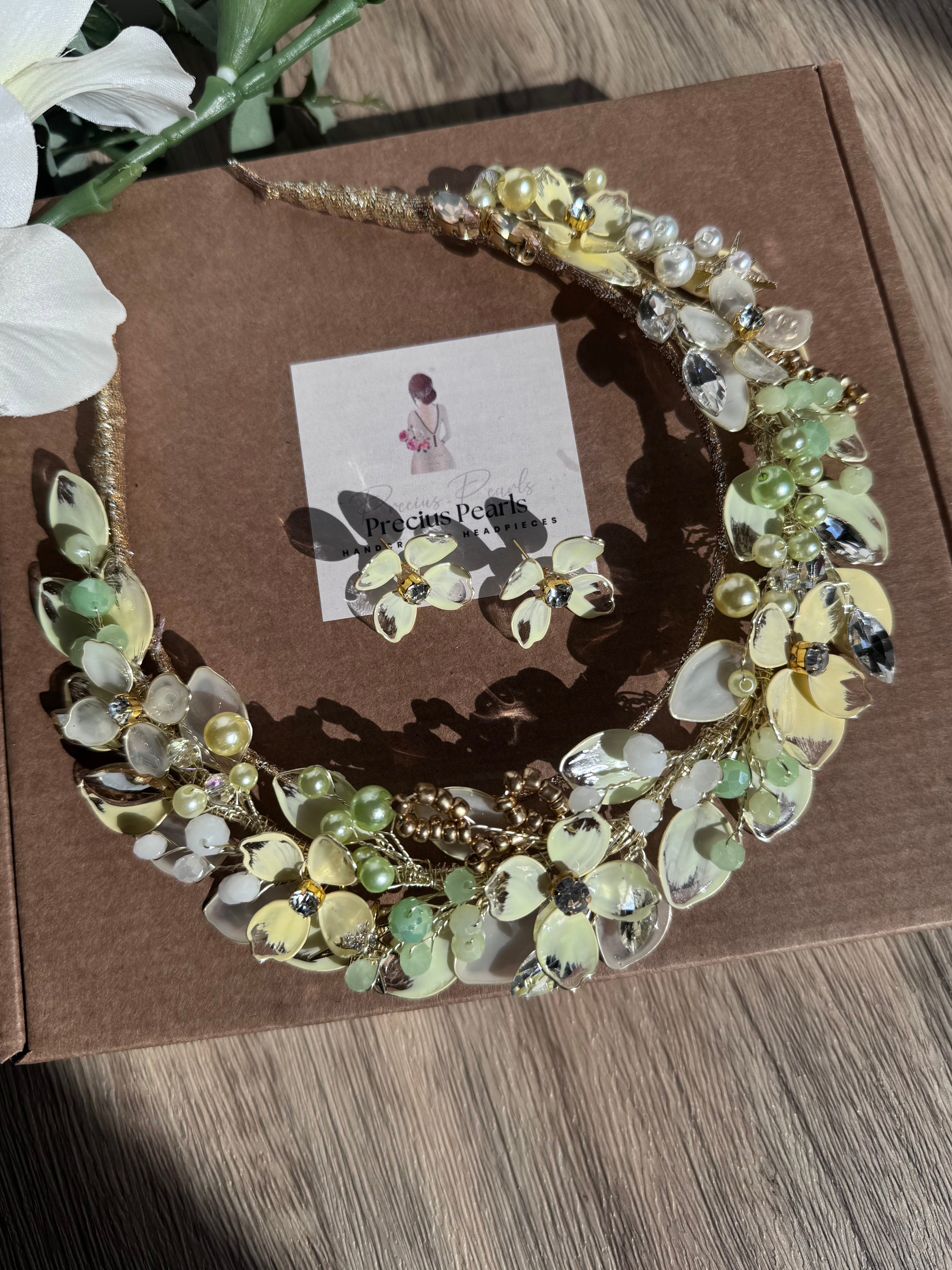 Yellow, green and White Yellow, green and White Precius pearls