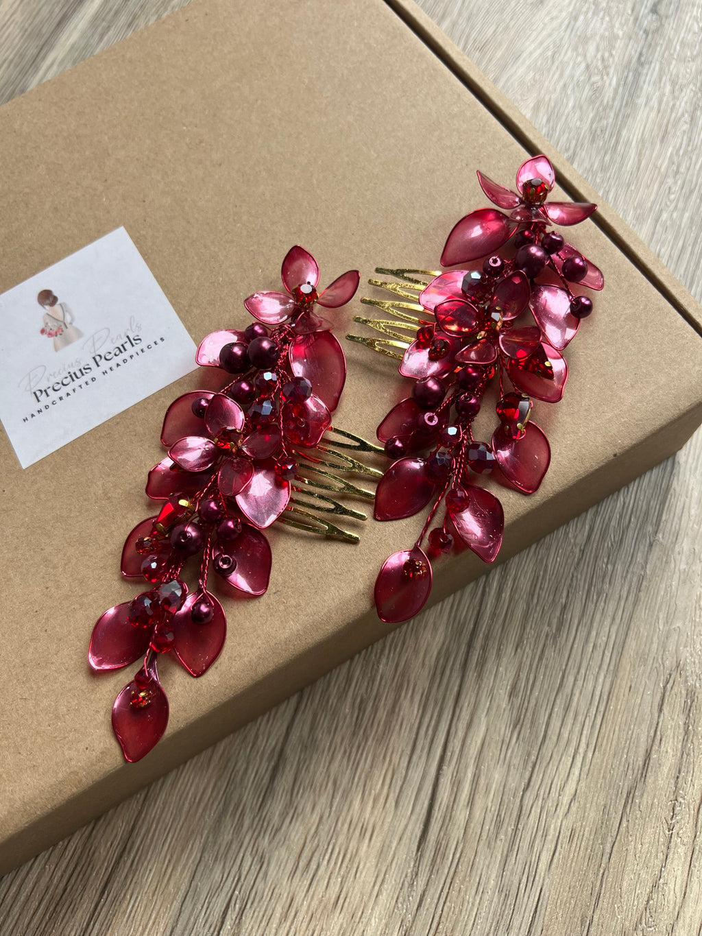 Burgundy double vine Burgundy double vine Precius pearls