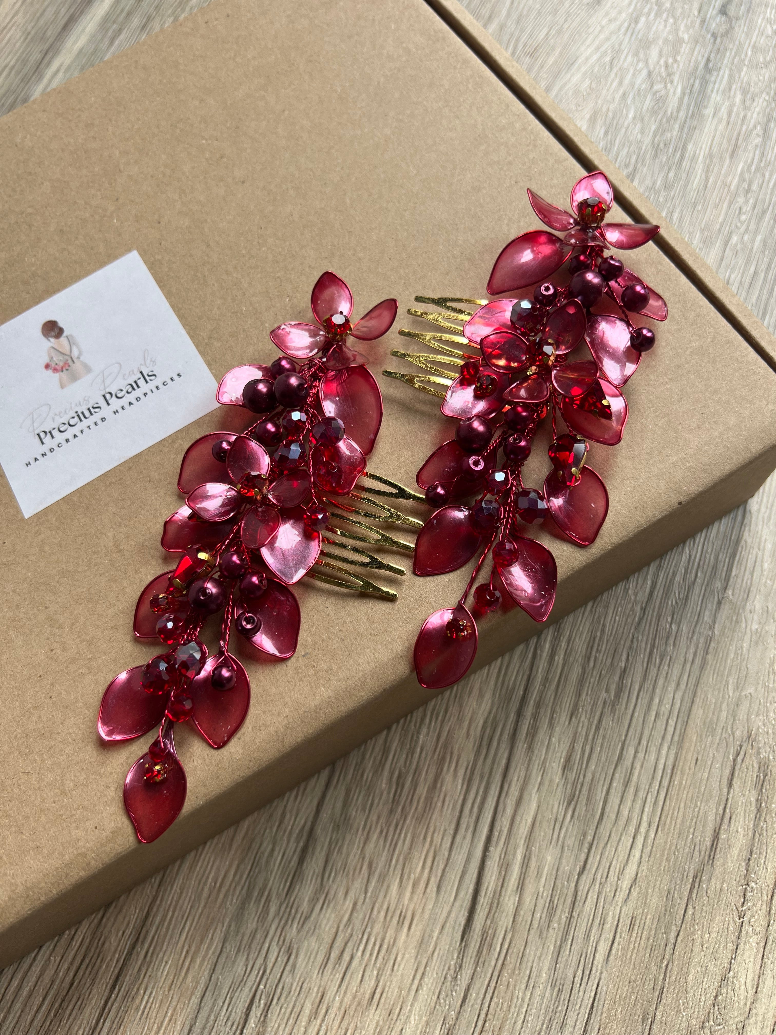 Burgundy double vine Burgundy double vine Precius pearls
