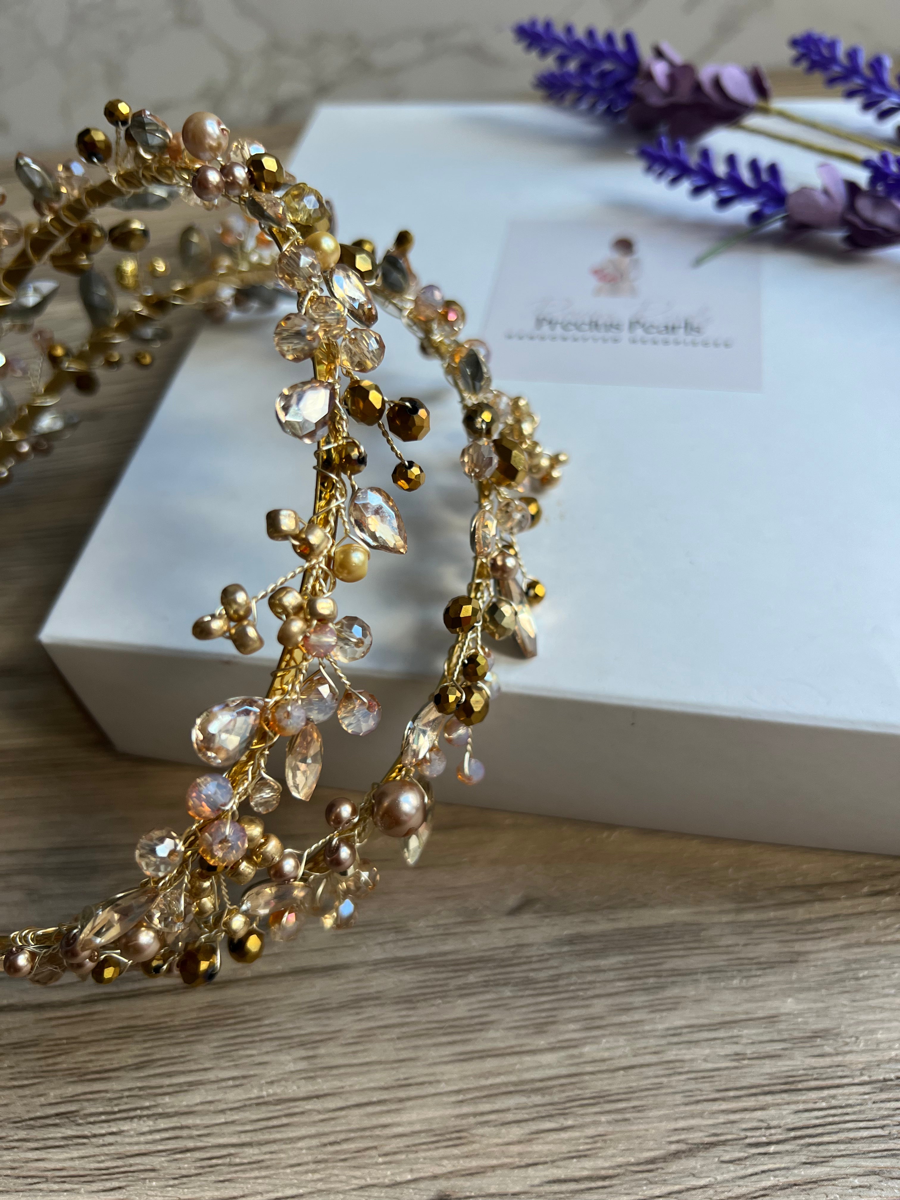 Bella Double bridal crown Bella Double bridal crown Precius pearls