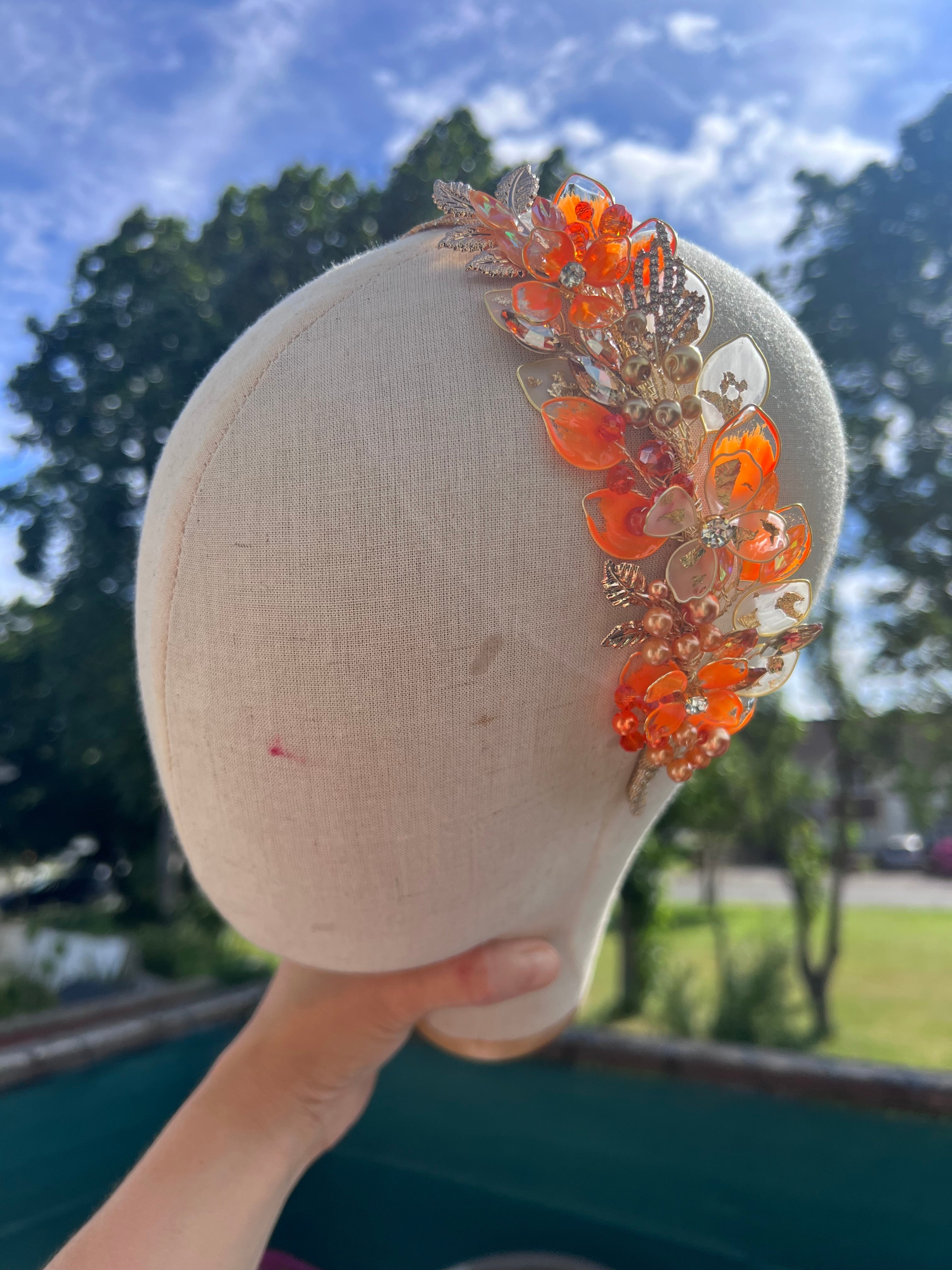 Orange and Frosted Gold Orange and Frosted Gold Precius pearls