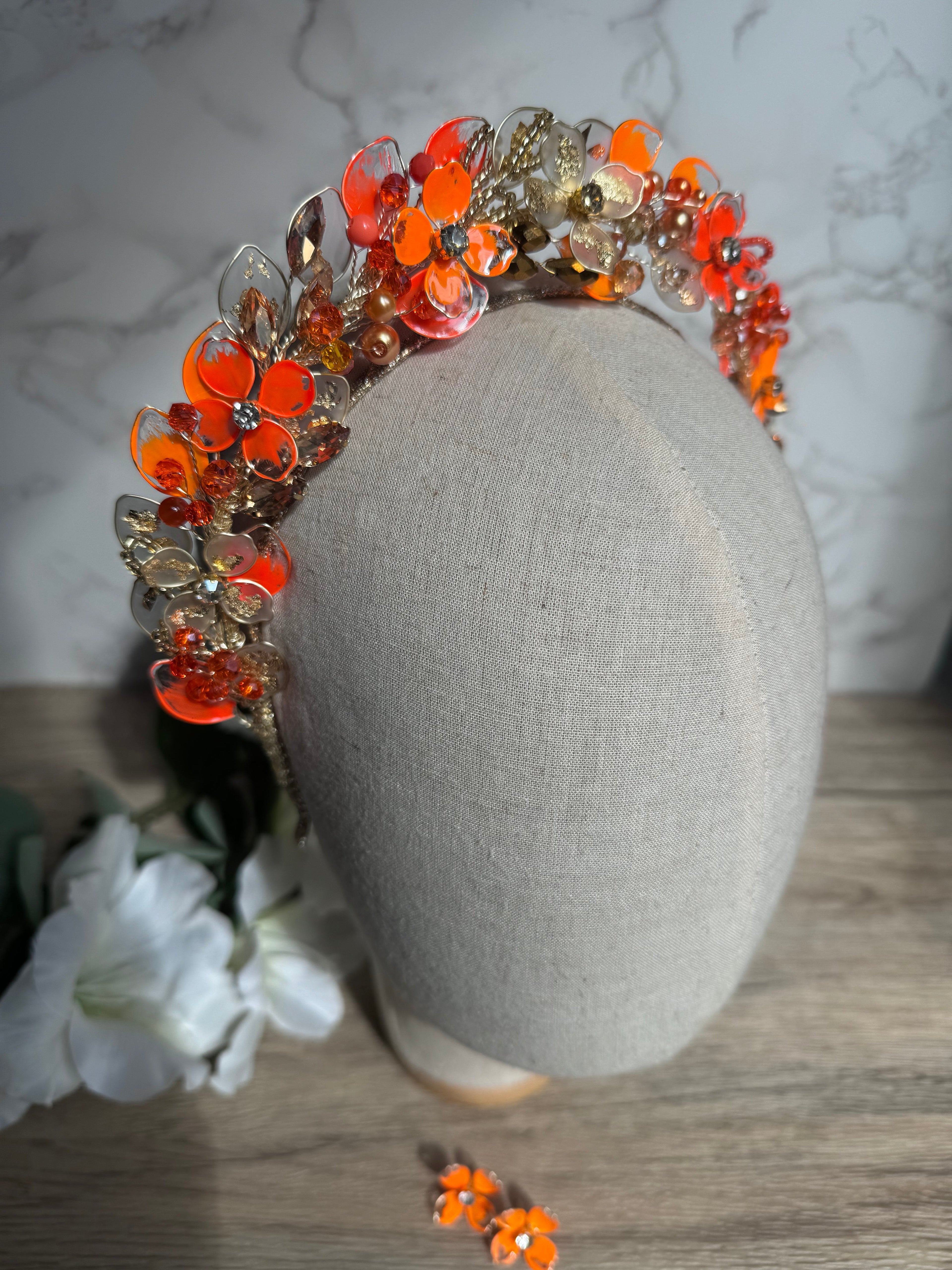 Orange and Frosted Gold Orange and Frosted Gold Precius pearls