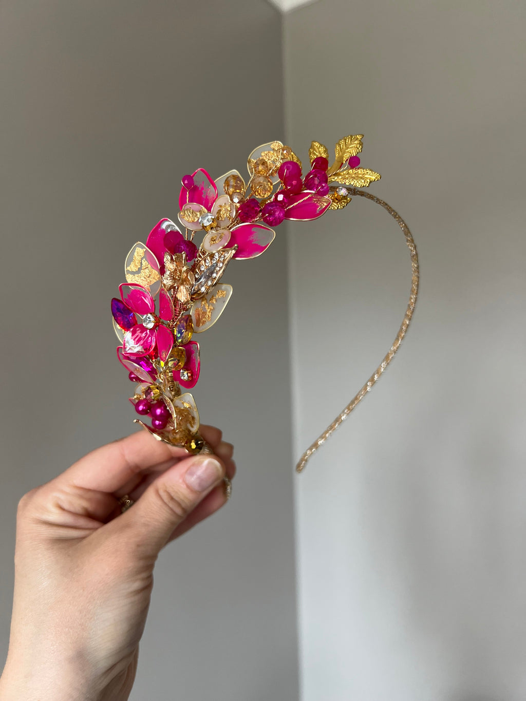 Fucshia and Gold Fucshia and Gold Precius pearls