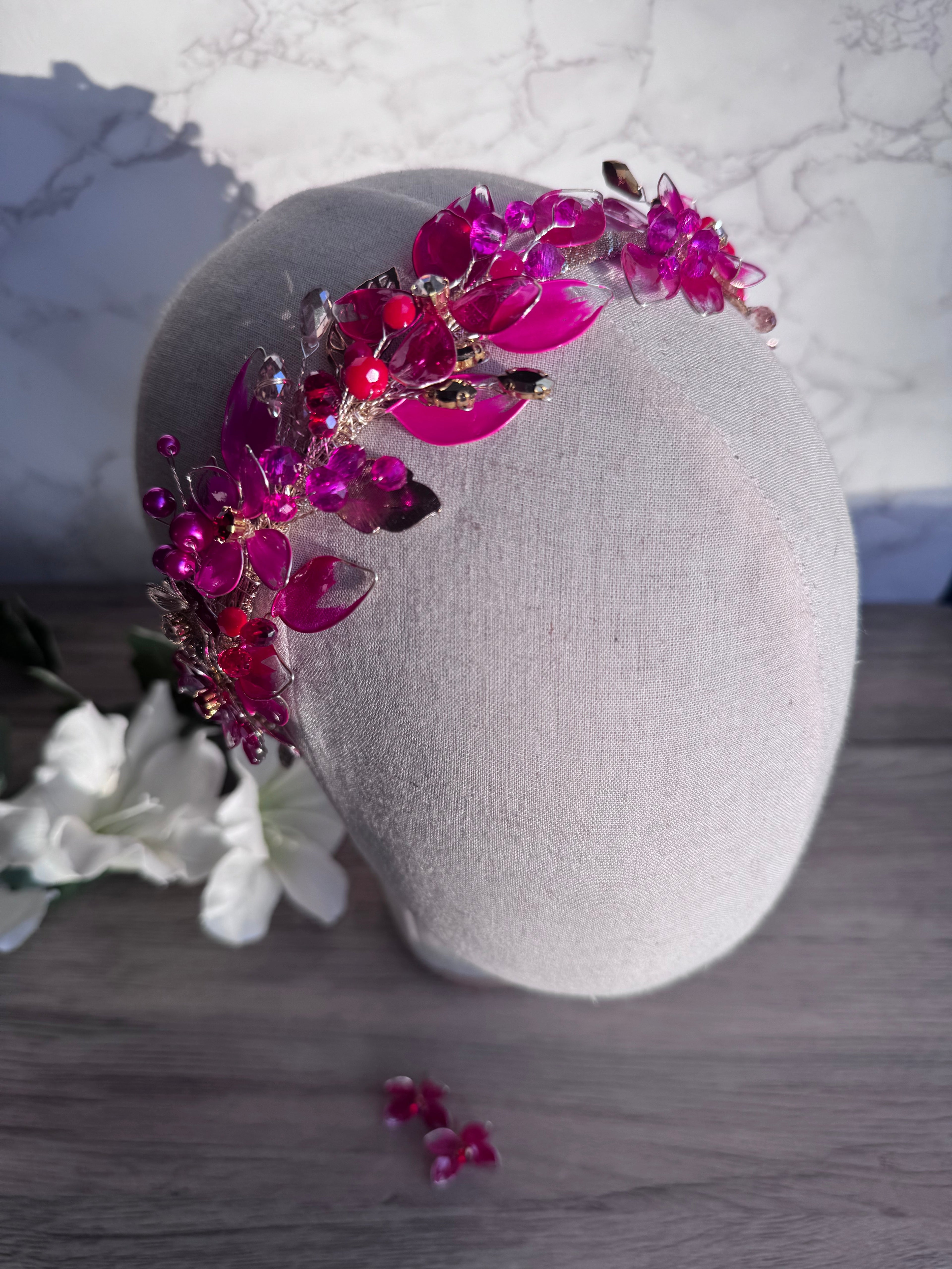 Fucshia and Red Fucshia and Red Precius pearls