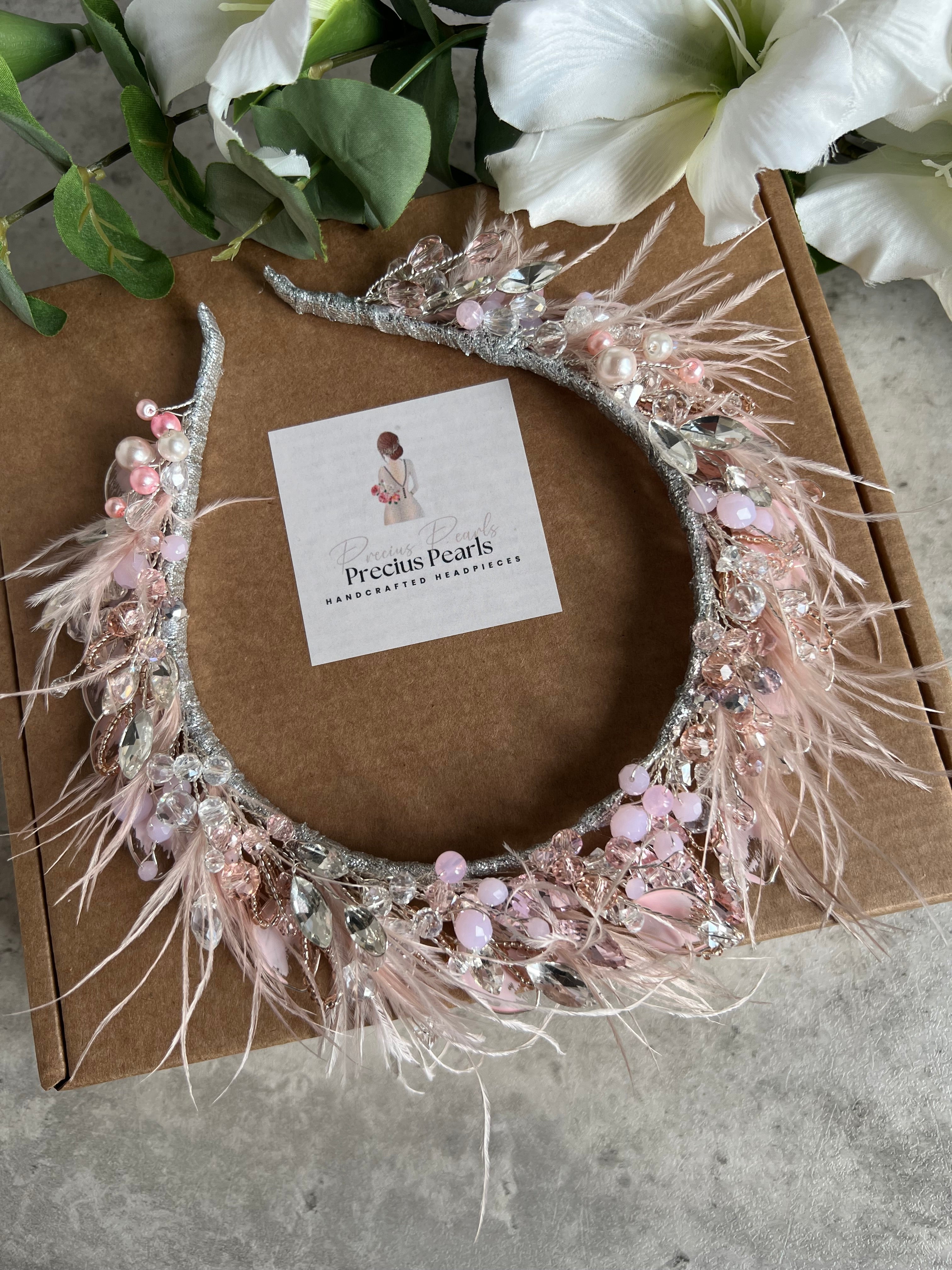 Pink Feather crown Pink Feather crown Precius pearls