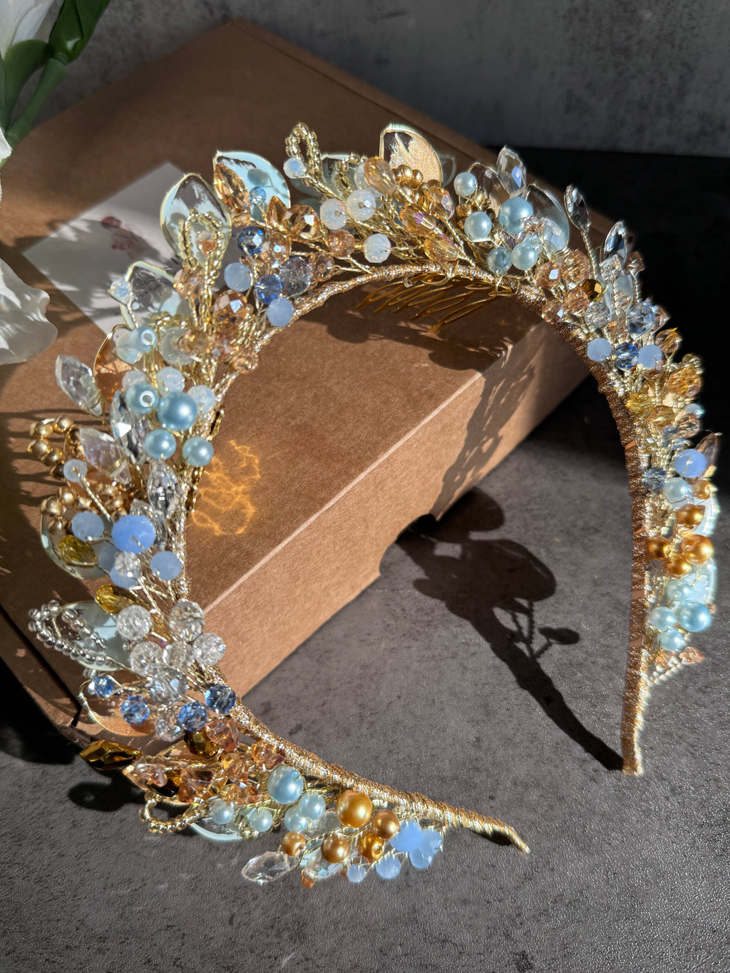 The Celestial Azure Crown The Celestial Azure Crown Precius pearls