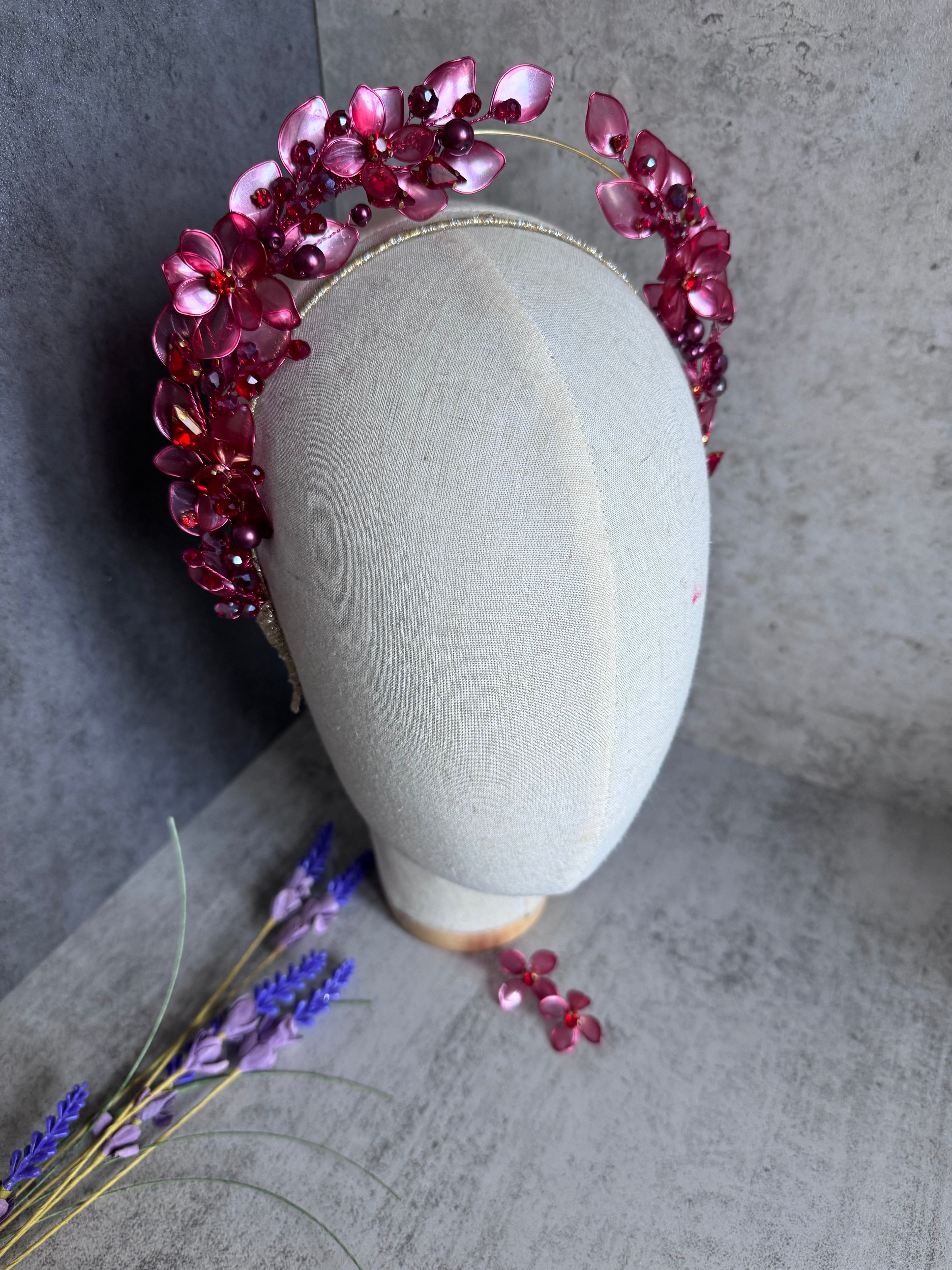 Burgundy Red Halo Burgundy Red Halo Precius pearls