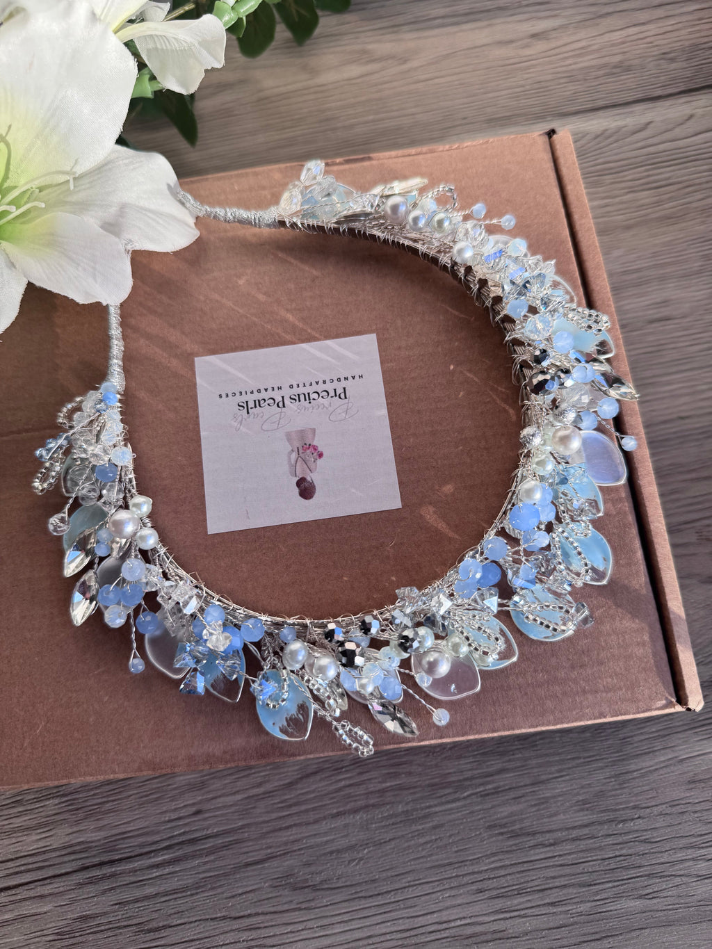The Celestial Azure Crown The Celestial Azure Crown Precius pearls