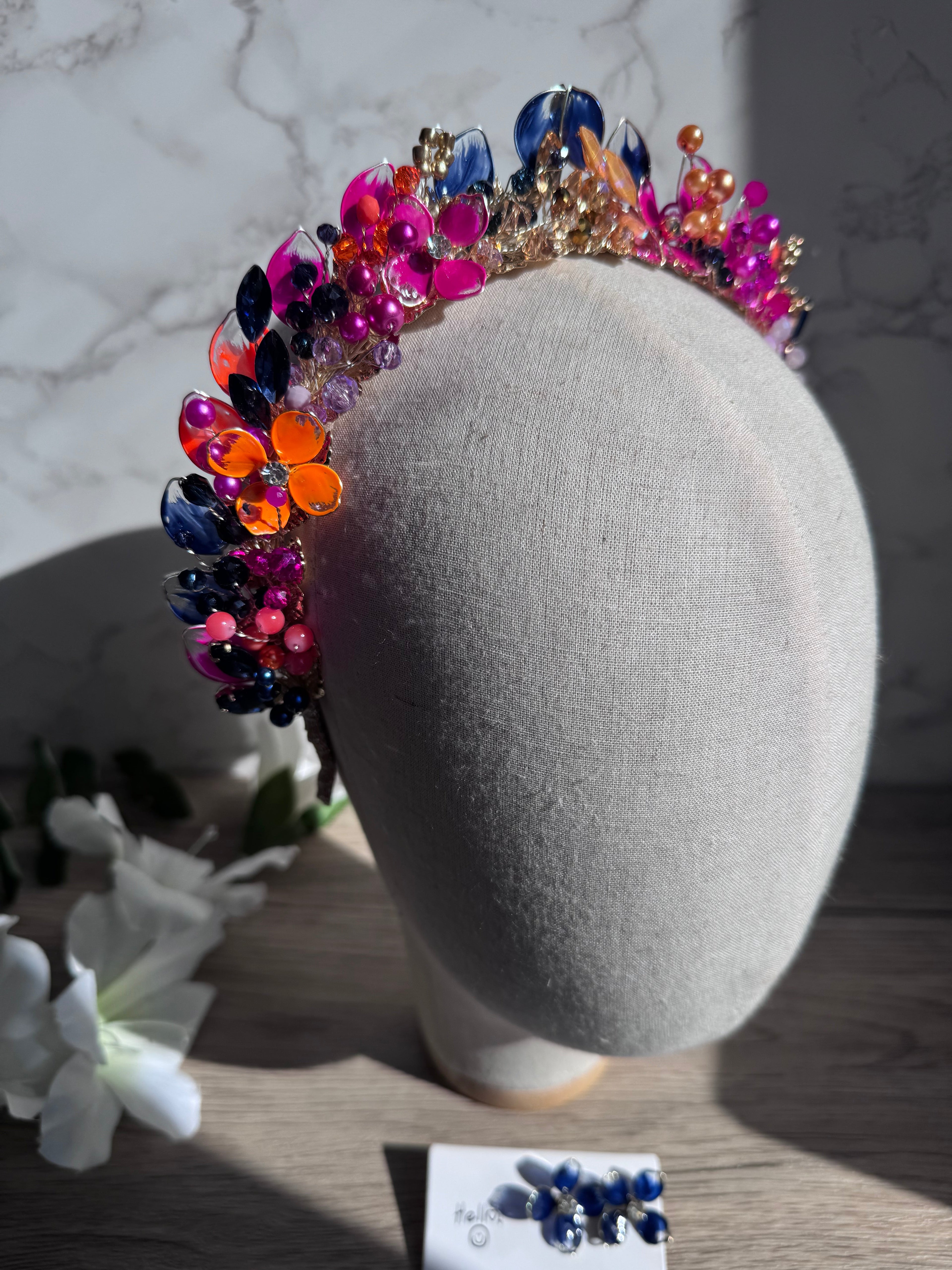 Navy, Fucshia and Orange Navy, Fucshia and Orange Precius pearls