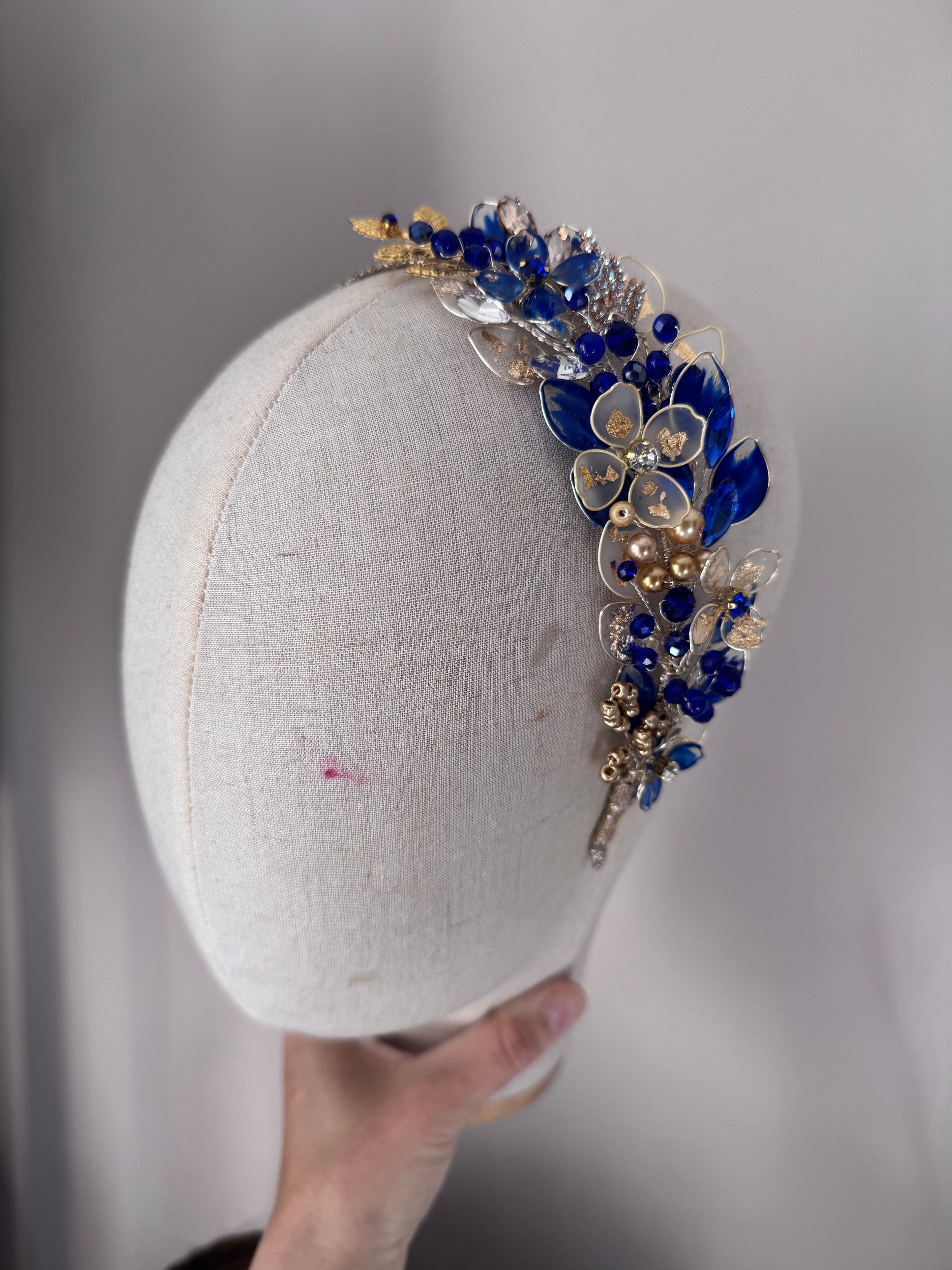 Royal Blue and Frosted Gold Royal Blue and Frosted Gold Precius pearls