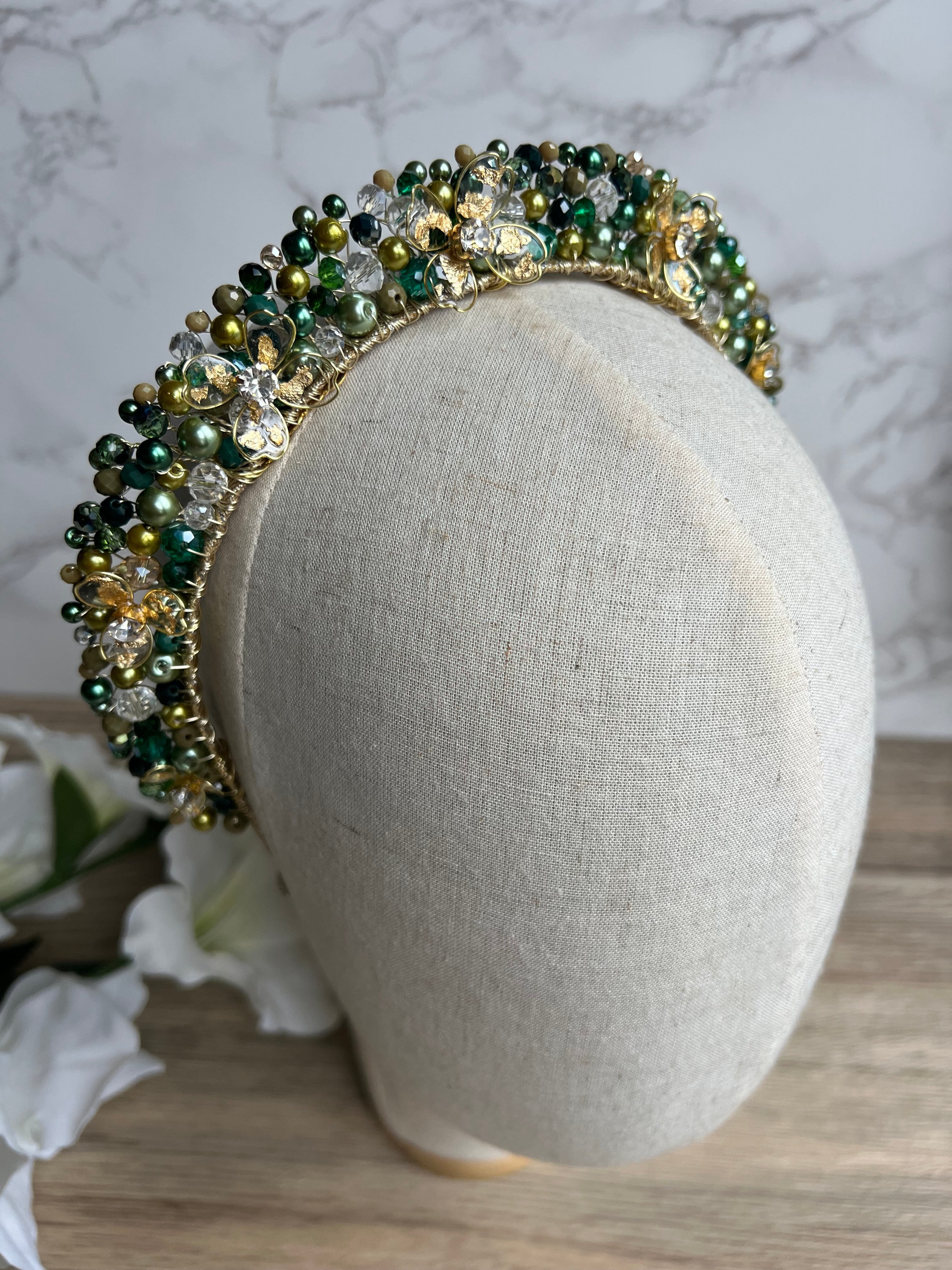 Olive green Flora Olive green Flora Precius pearls