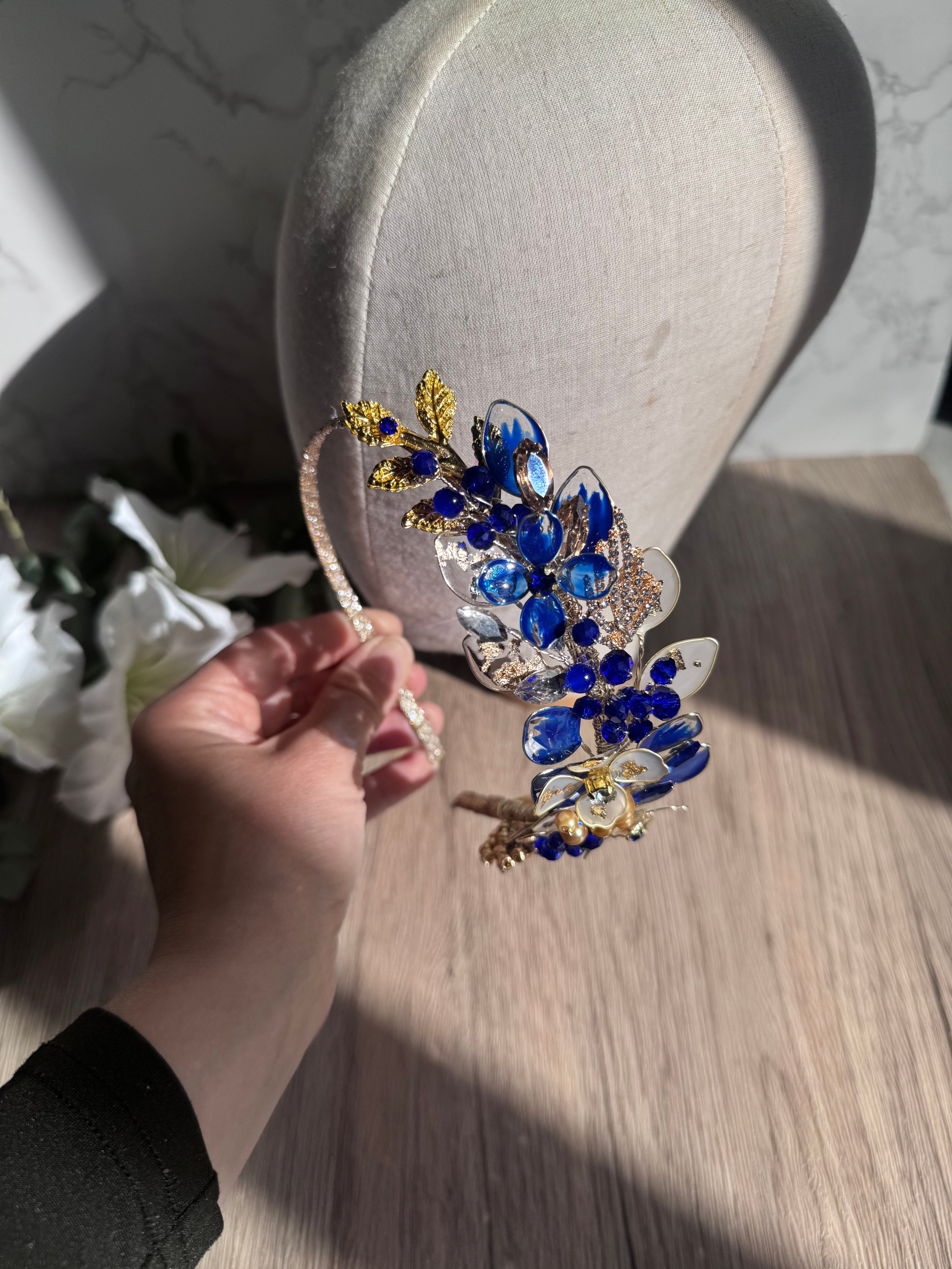 Royal Blue and Frosted Gold Royal Blue and Frosted Gold Precius pearls
