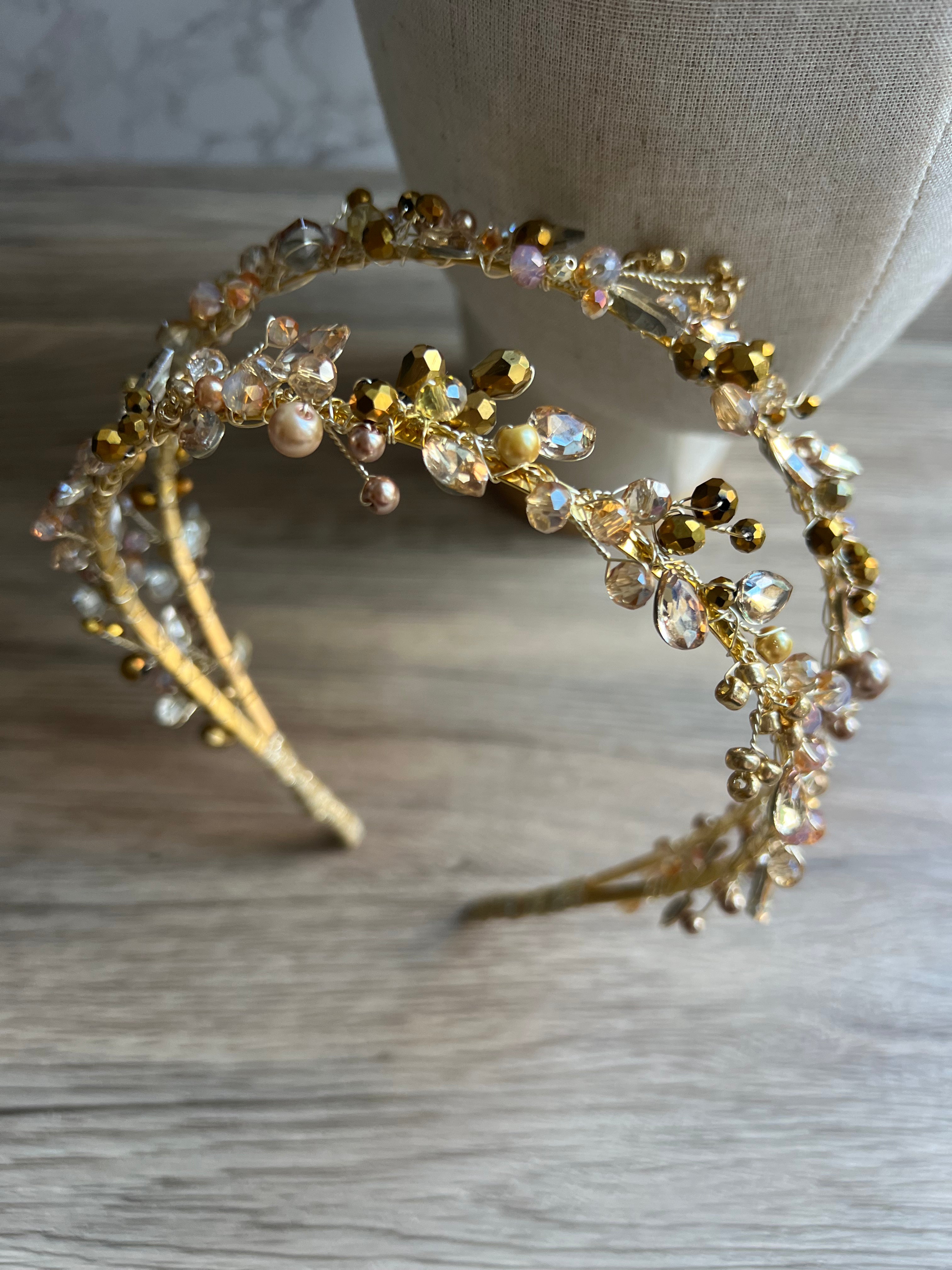 Bella Double bridal crown Bella Double bridal crown Precius pearls