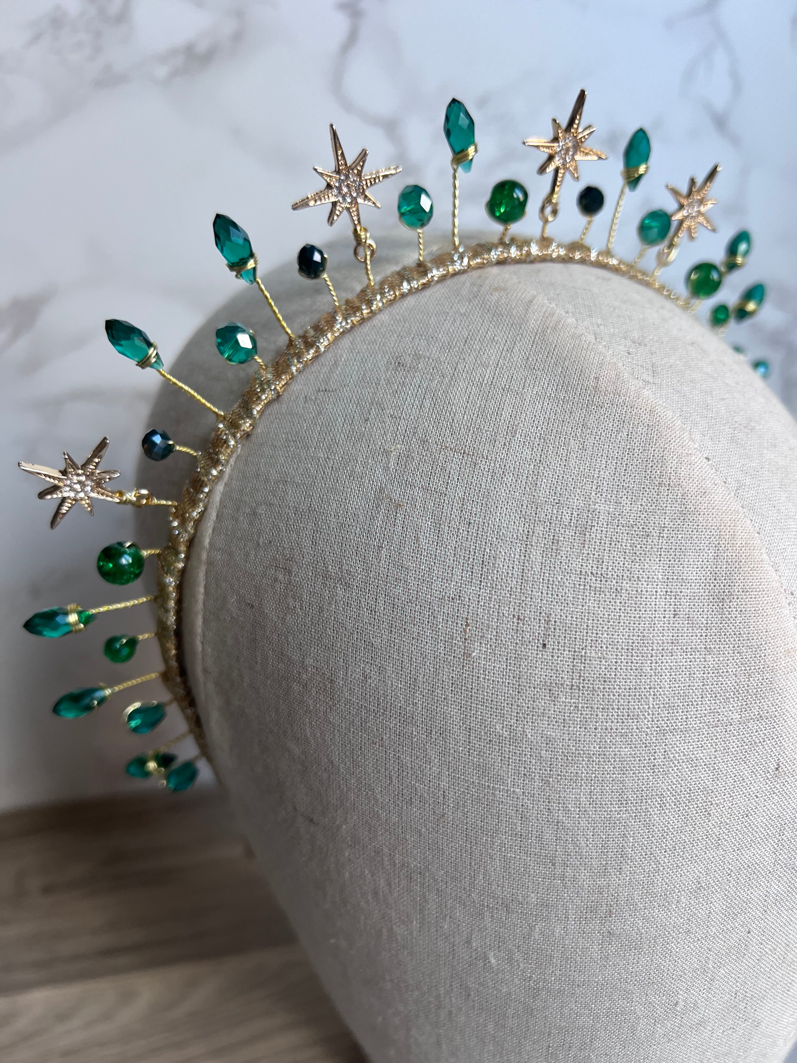 Emerald Star headpiece Emerald Star headpiece Precius pearls