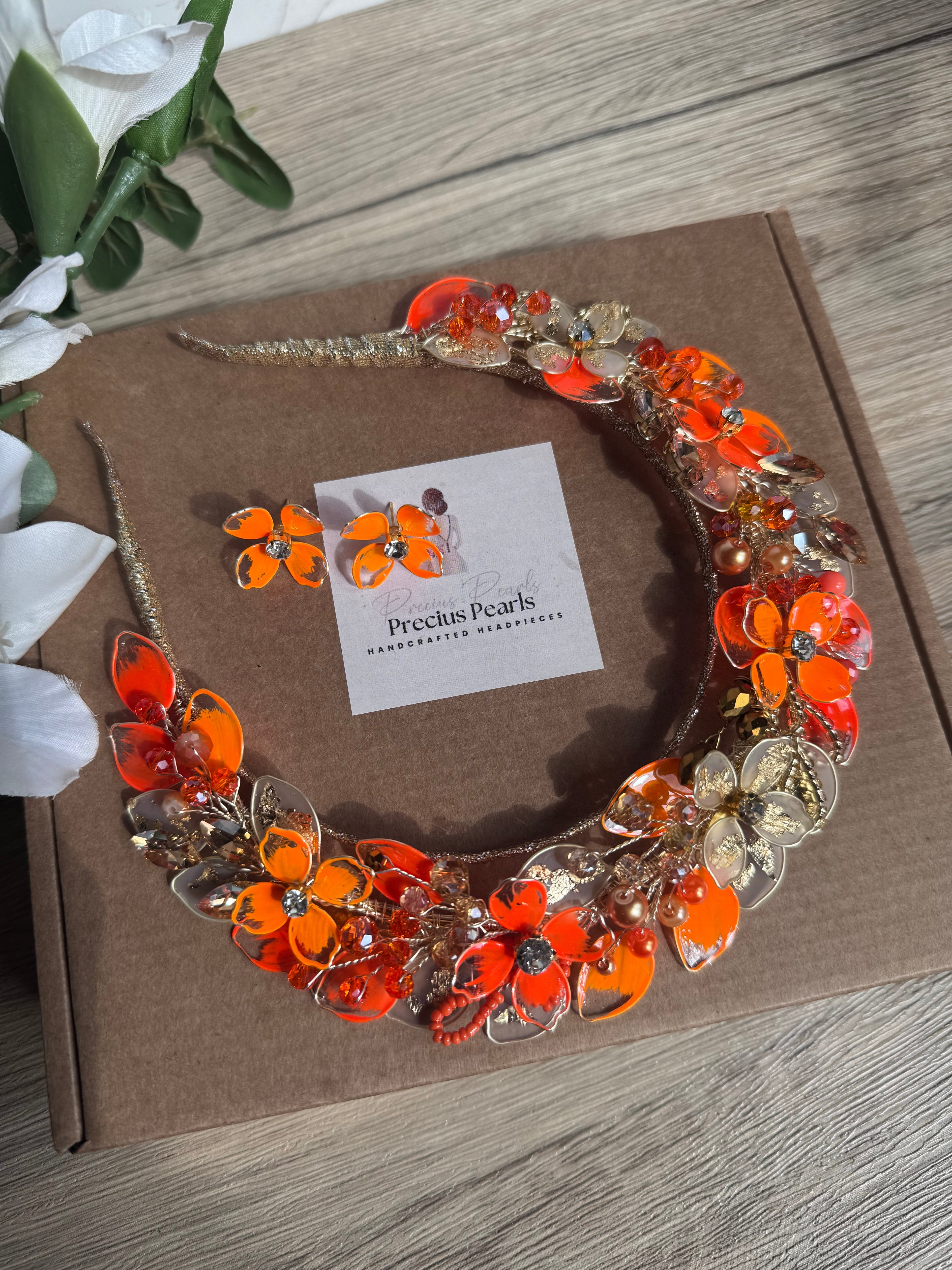 Orange and Frosted Gold Orange and Frosted Gold Precius pearls