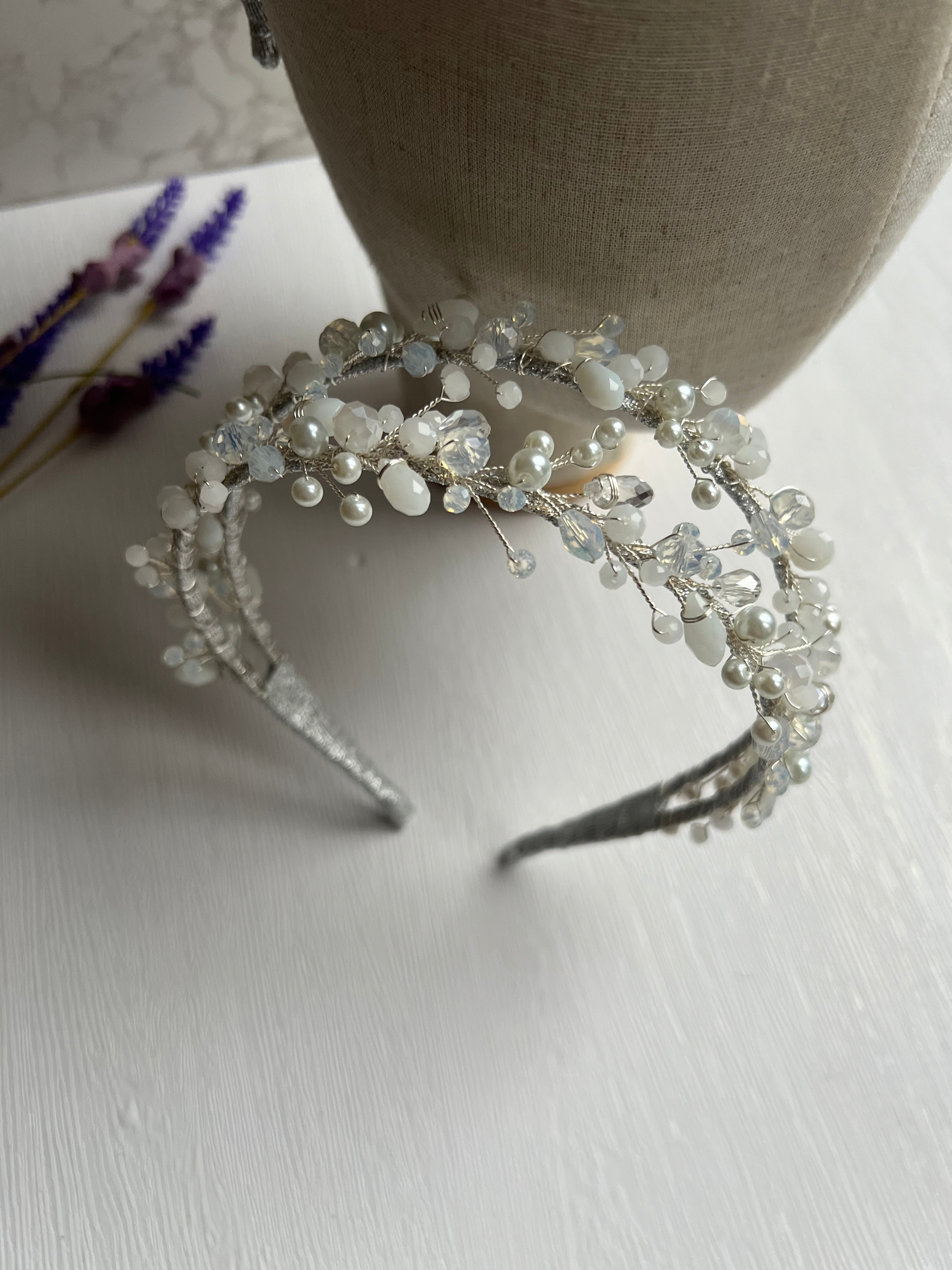 Bella Double bridal crown Bella Double bridal crown Precius pearls