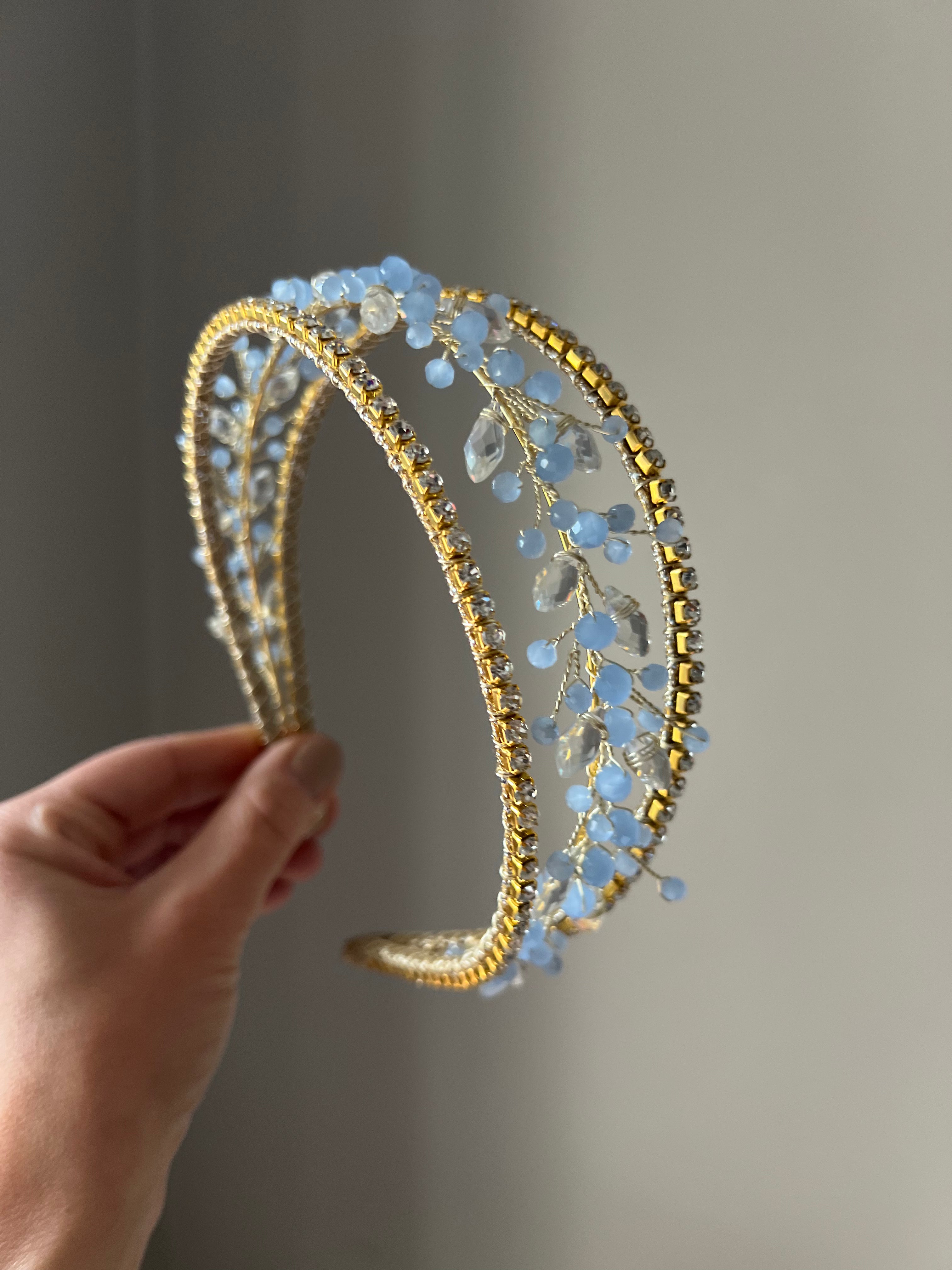 Crystal and Rhinestone white headband Crystal and Rhinestone white headband Precius pearls
