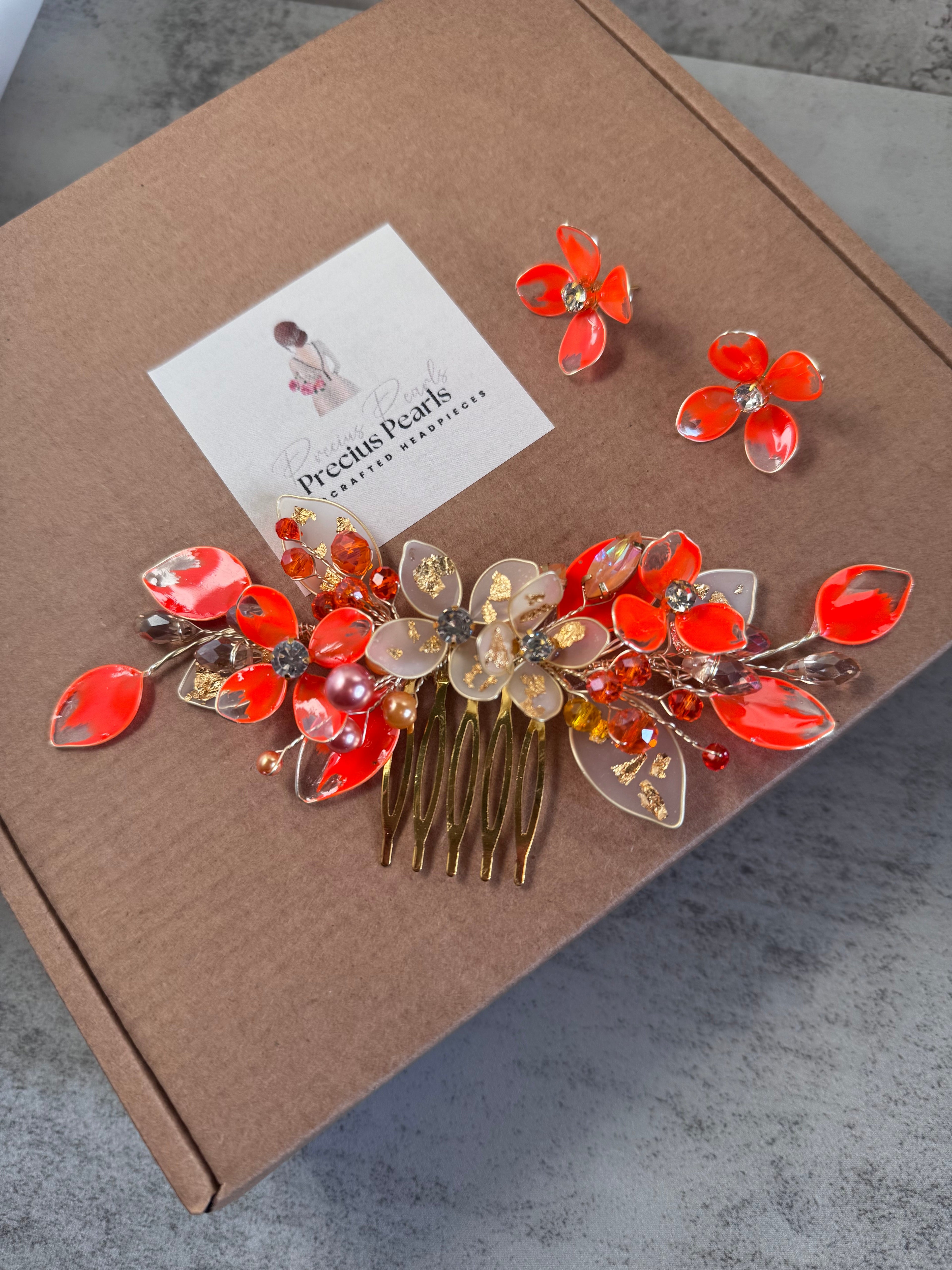 Orange and Frosted Gold Orange and Frosted Gold Precius pearls