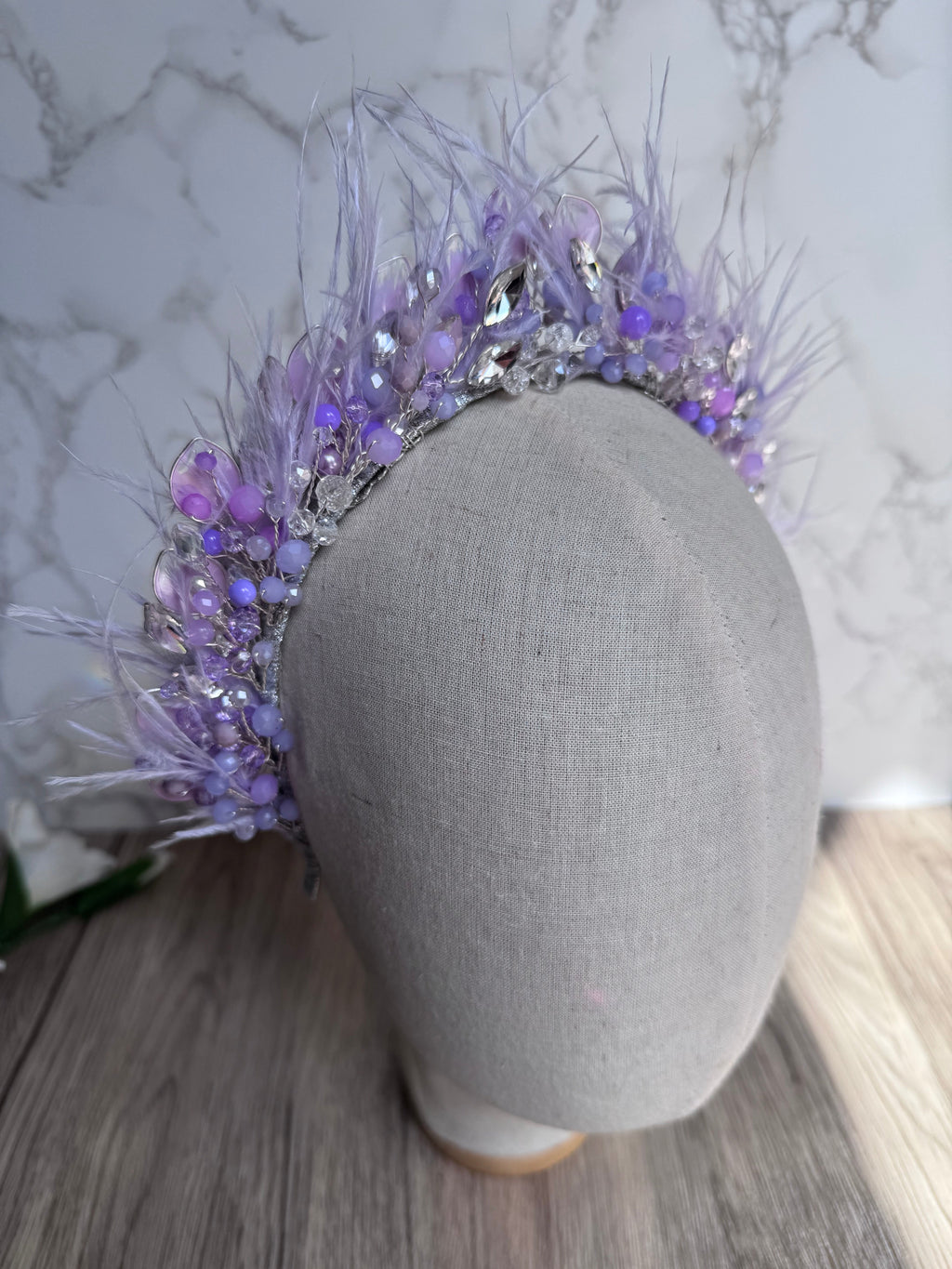 Lilac Feather crown Lilac Feather crown Precius pearls