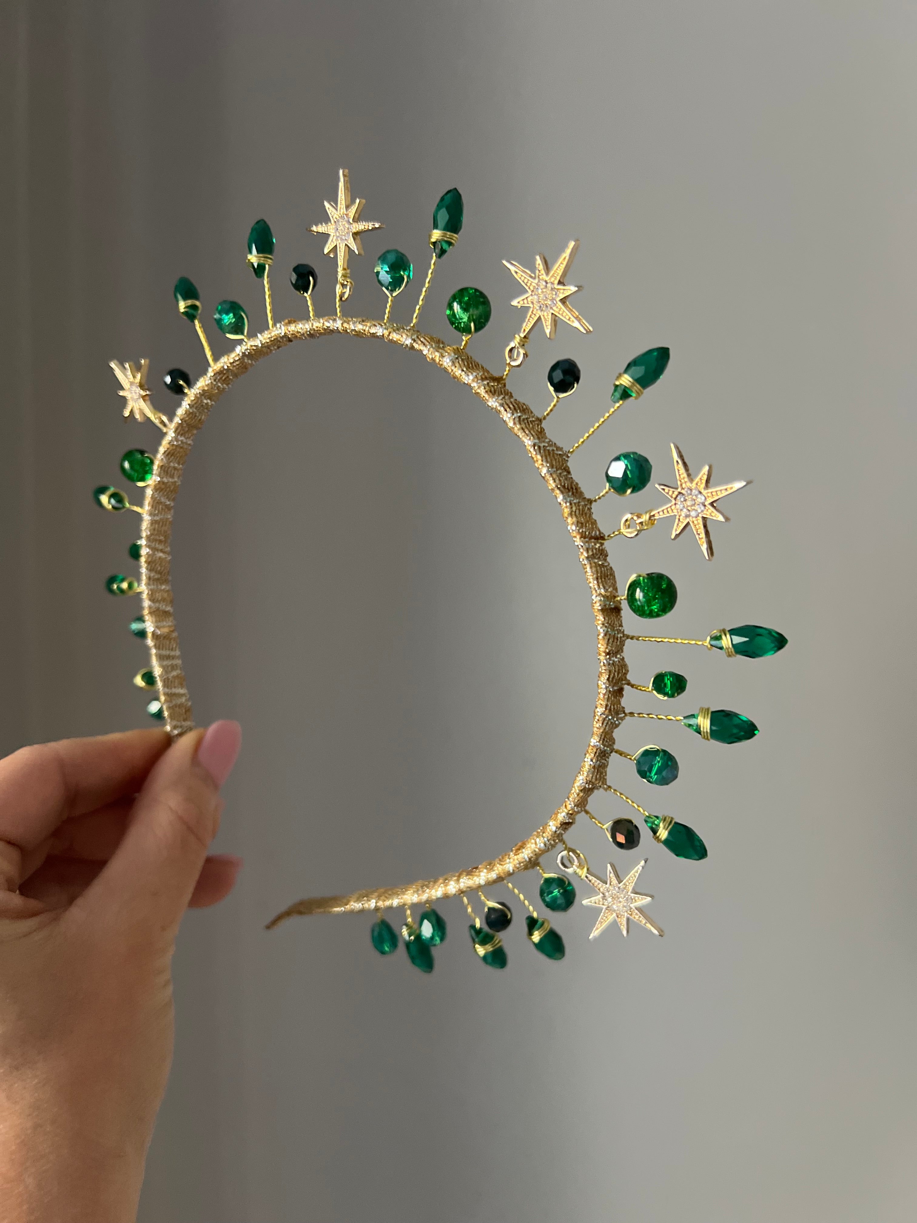 Emerald Star headpiece Emerald Star headpiece Precius pearls