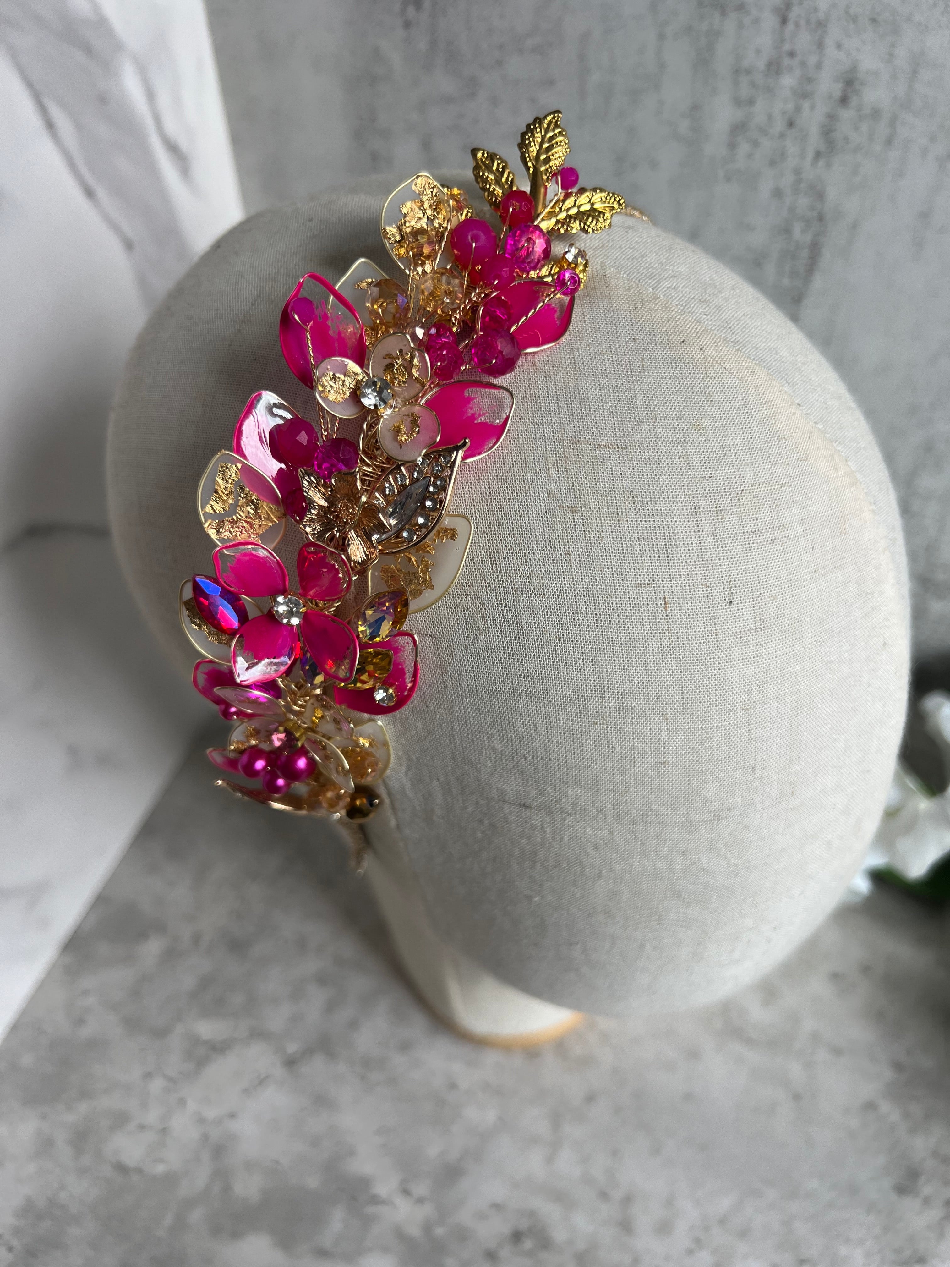 Fucshia and Gold Fucshia and Gold Precius pearls