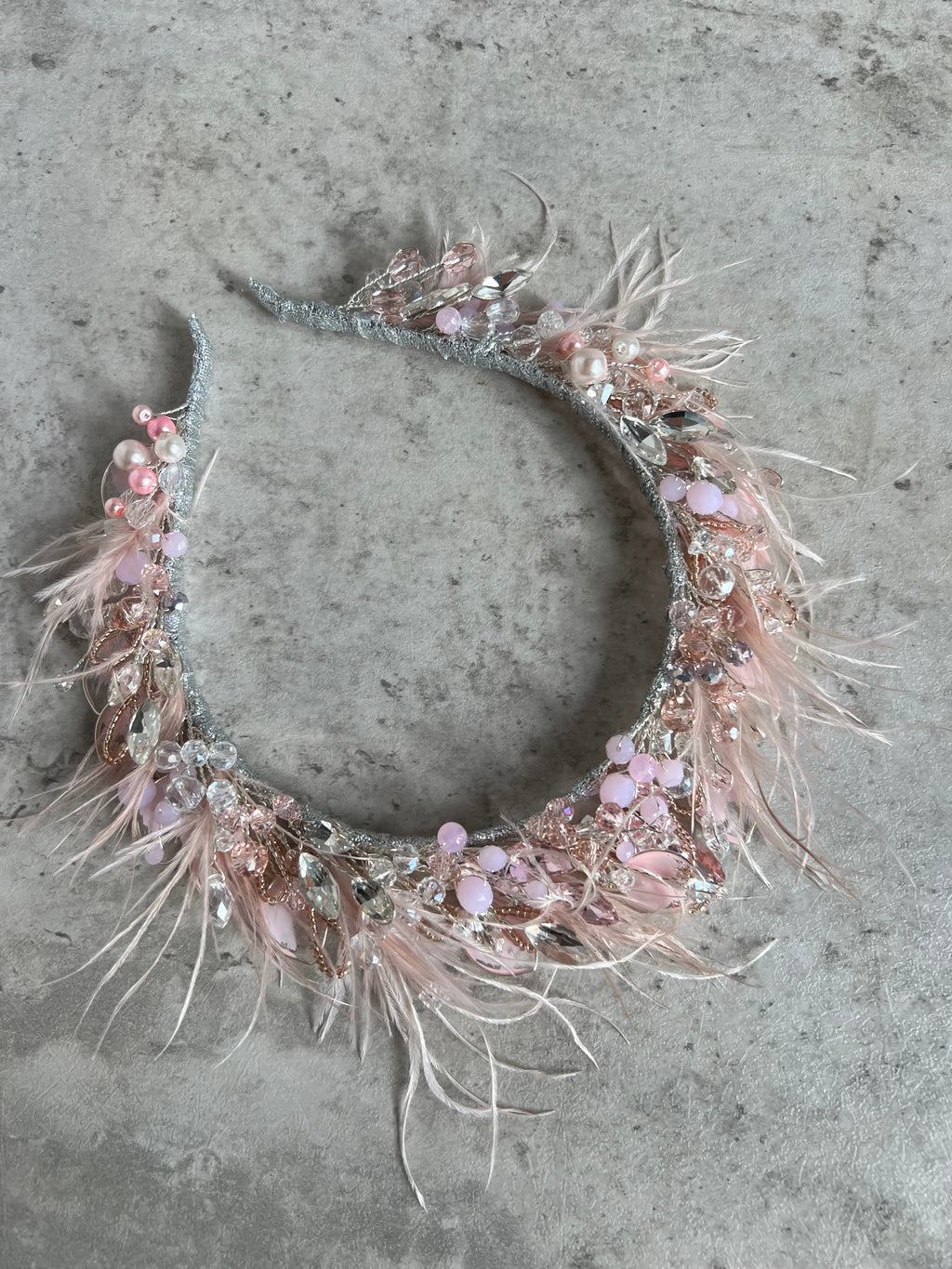 Pink Feather crown Pink Feather crown Precius pearls