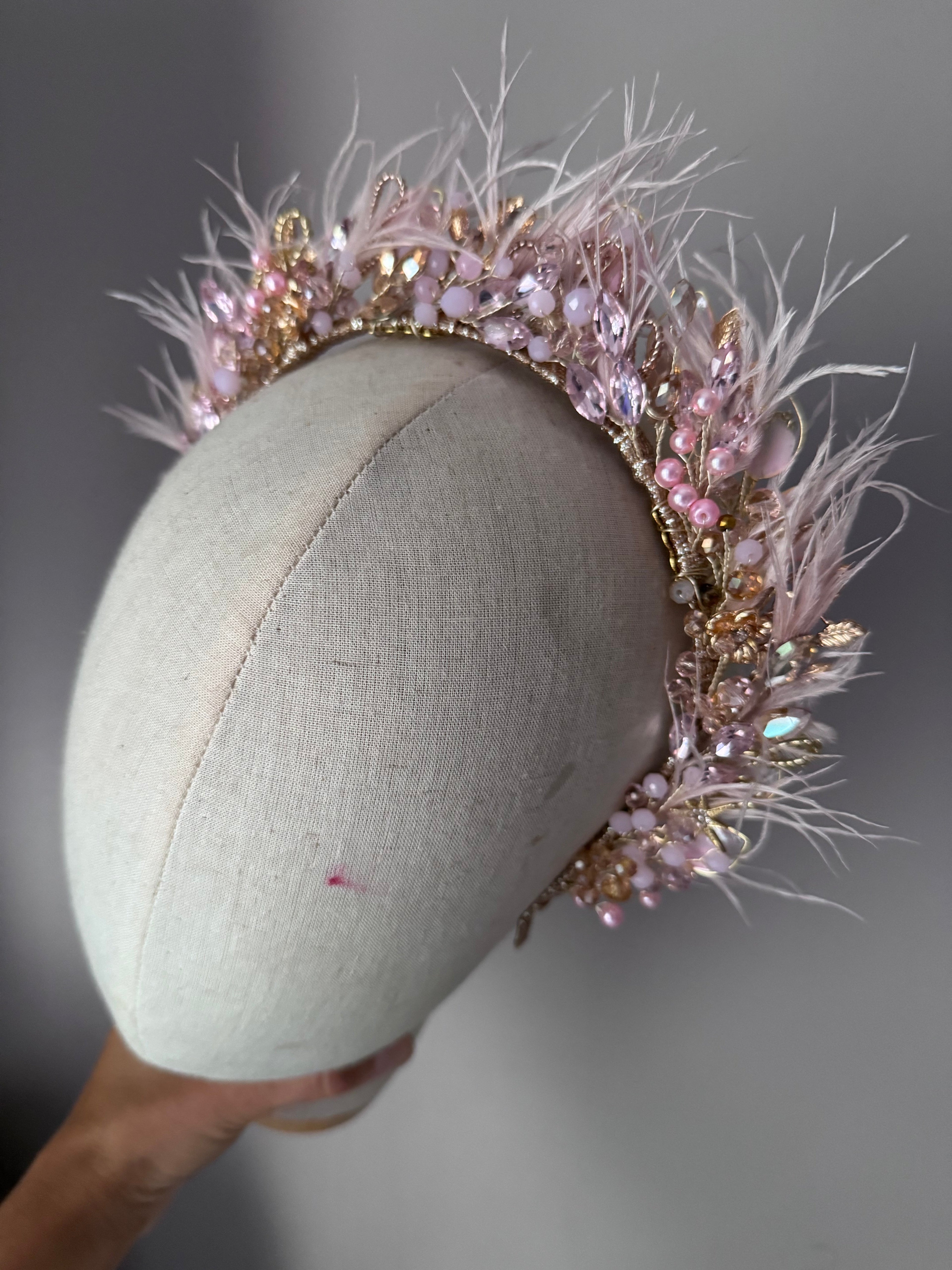 Pink Feather crown Pink Feather crown Precius pearls