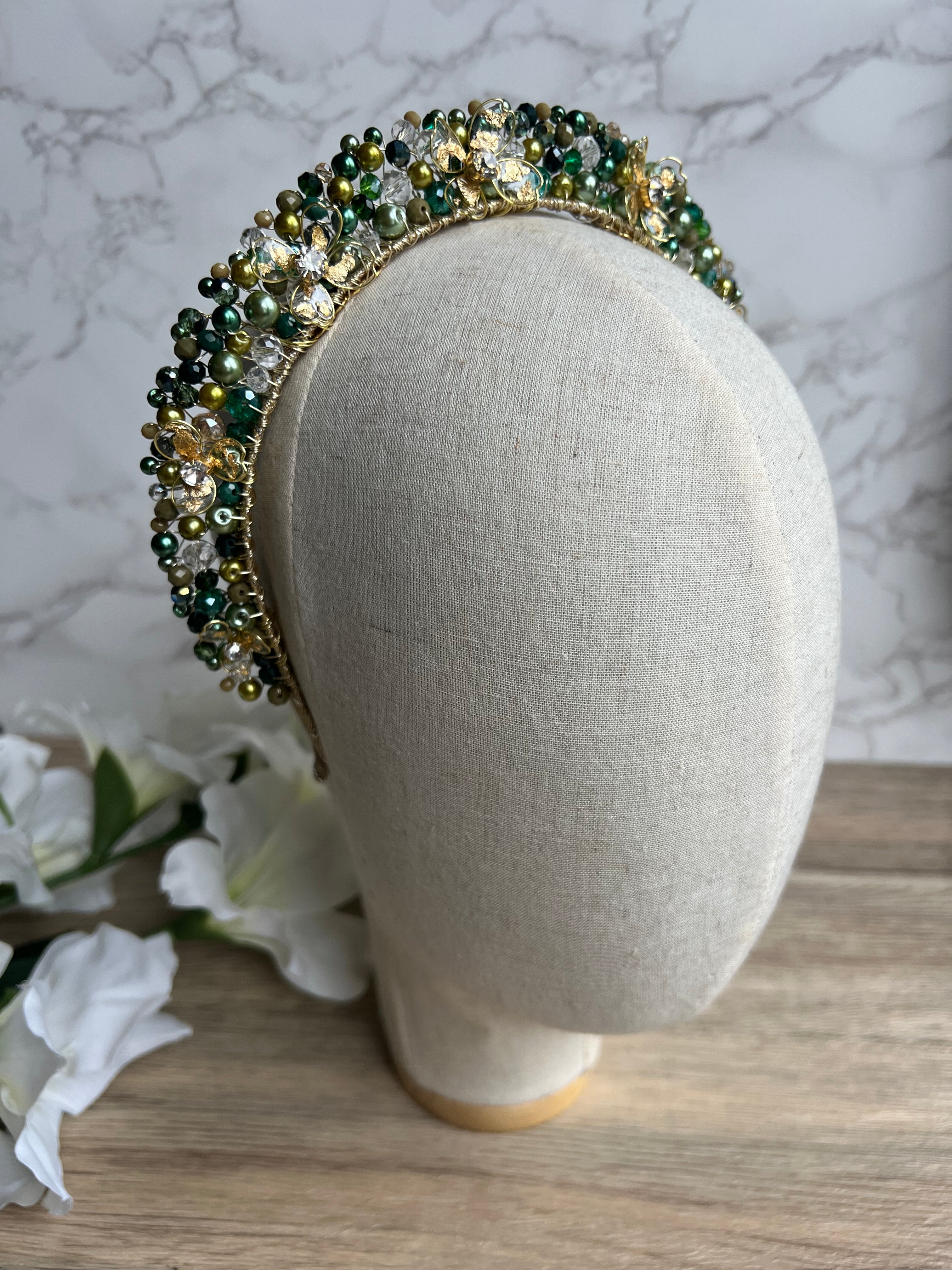 Olive green Flora Olive green Flora Precius pearls