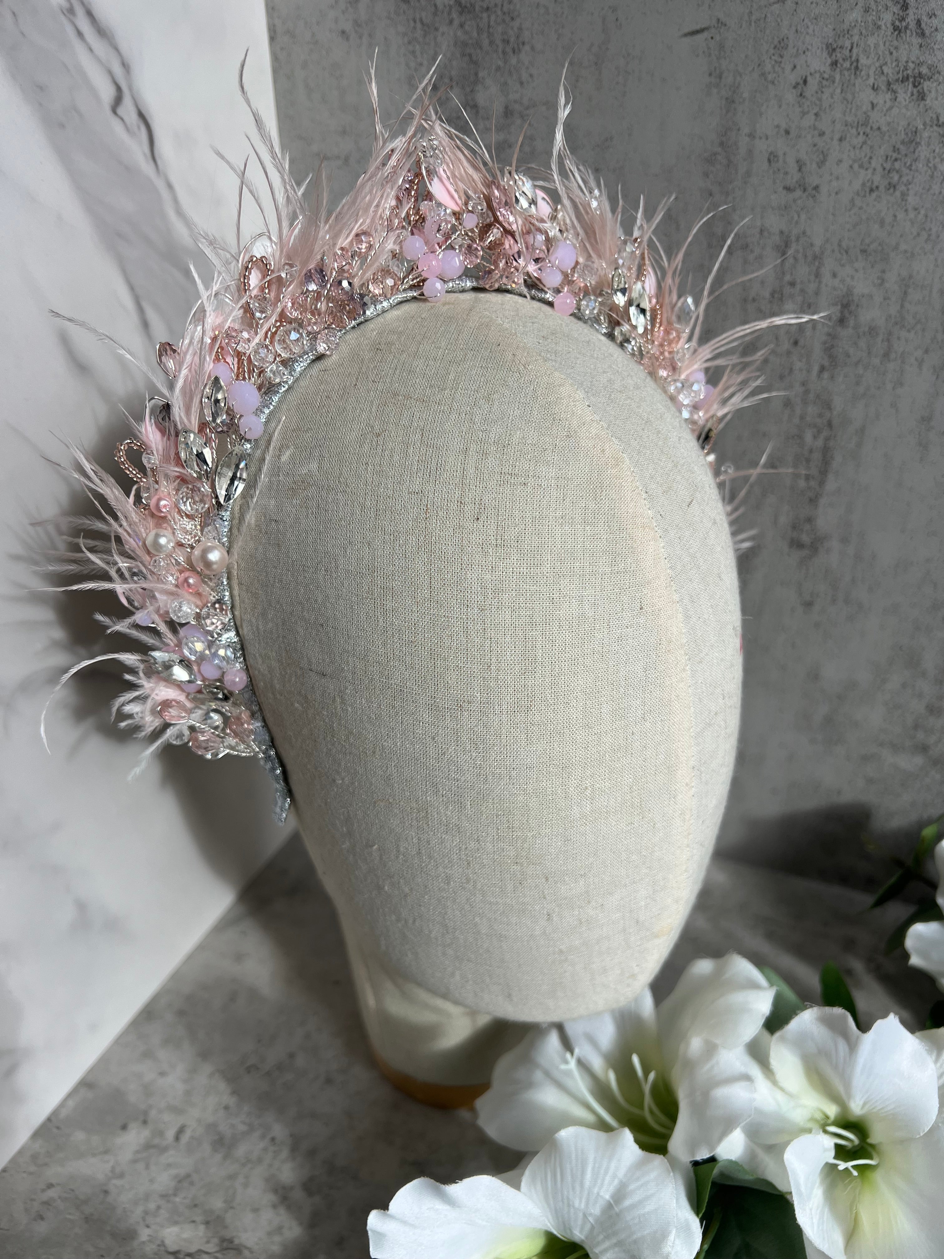 Pink Feather crown Pink Feather crown Precius pearls