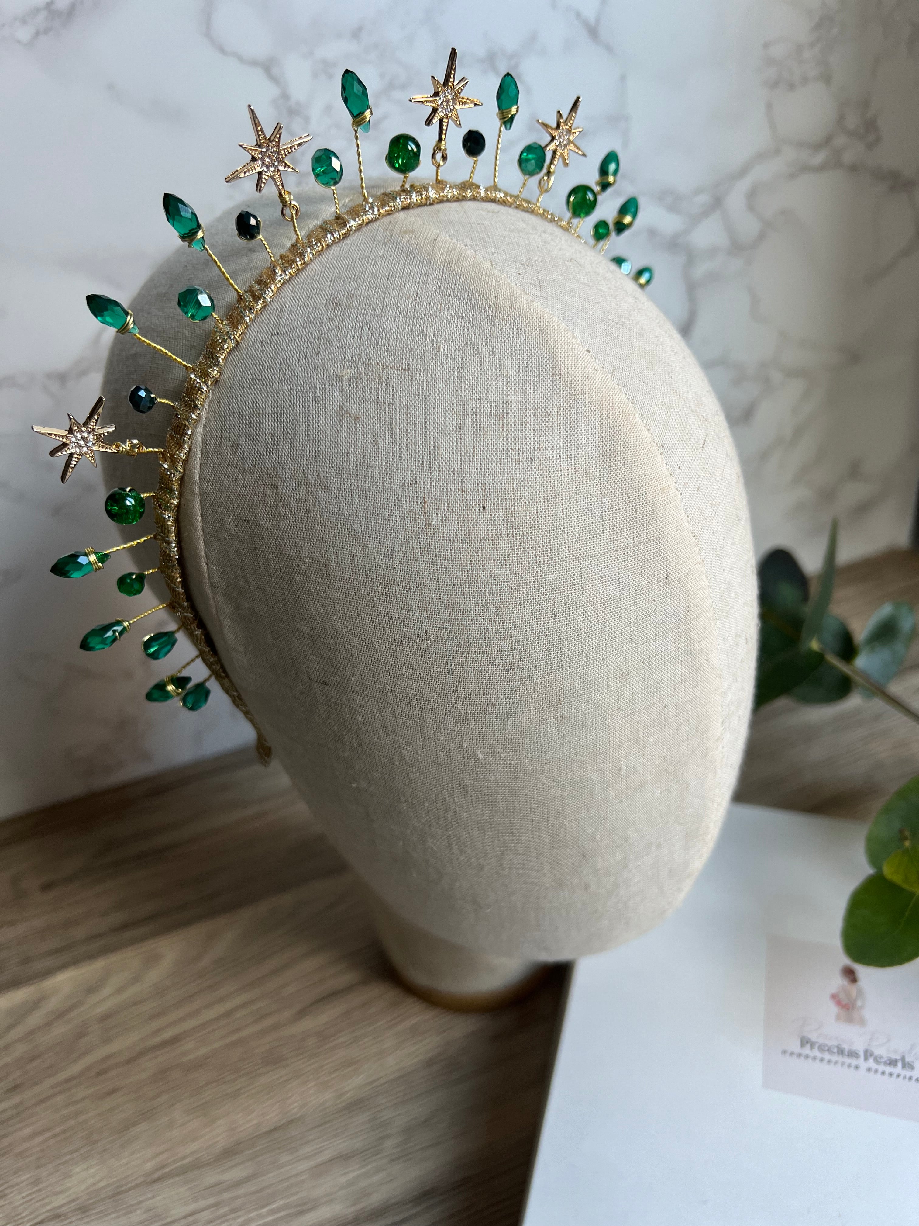 Emerald Star headpiece Emerald Star headpiece Precius pearls