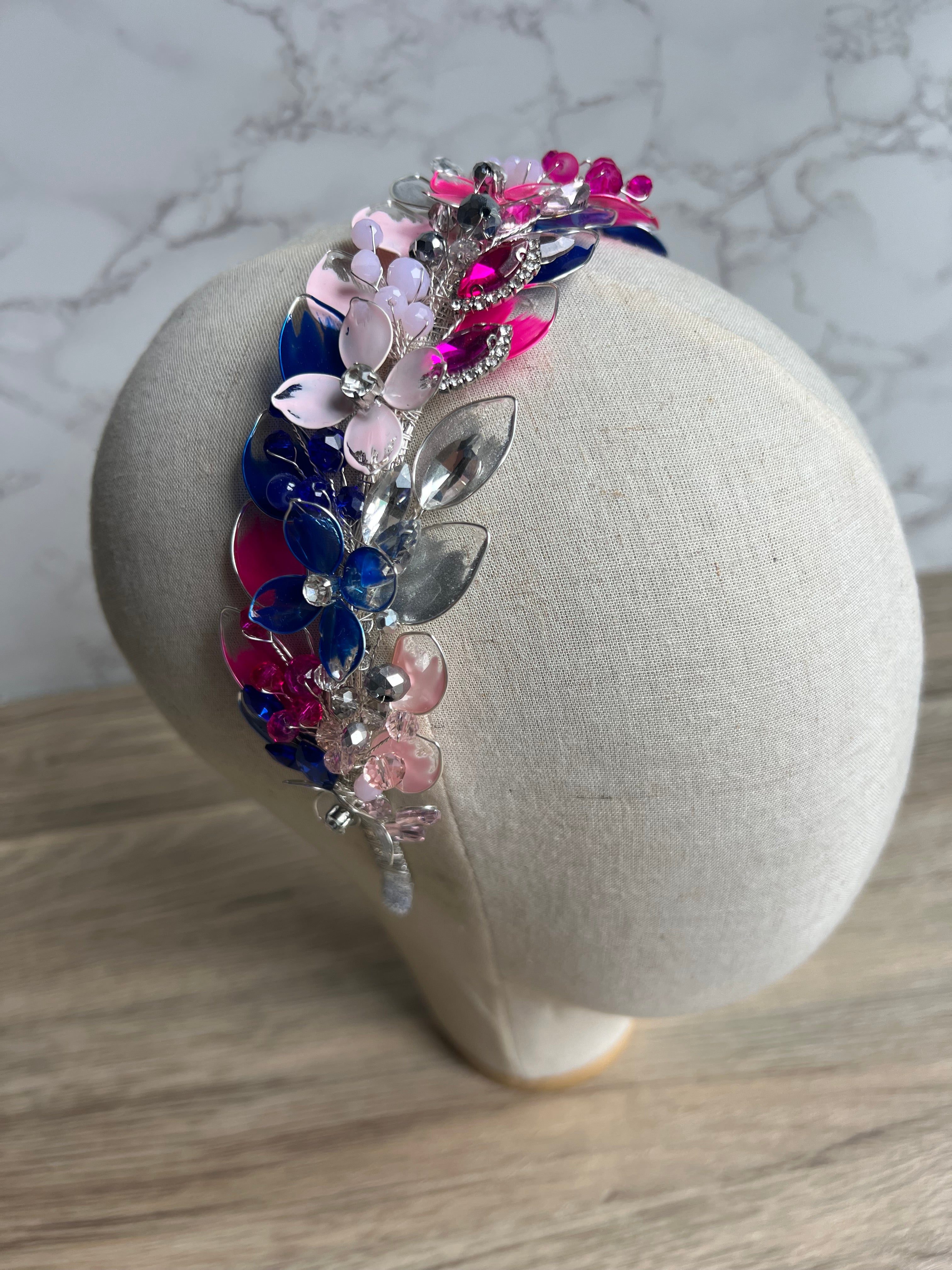 Blue, Fucshia and Silver Blue, Fucshia and Silver Precius pearls