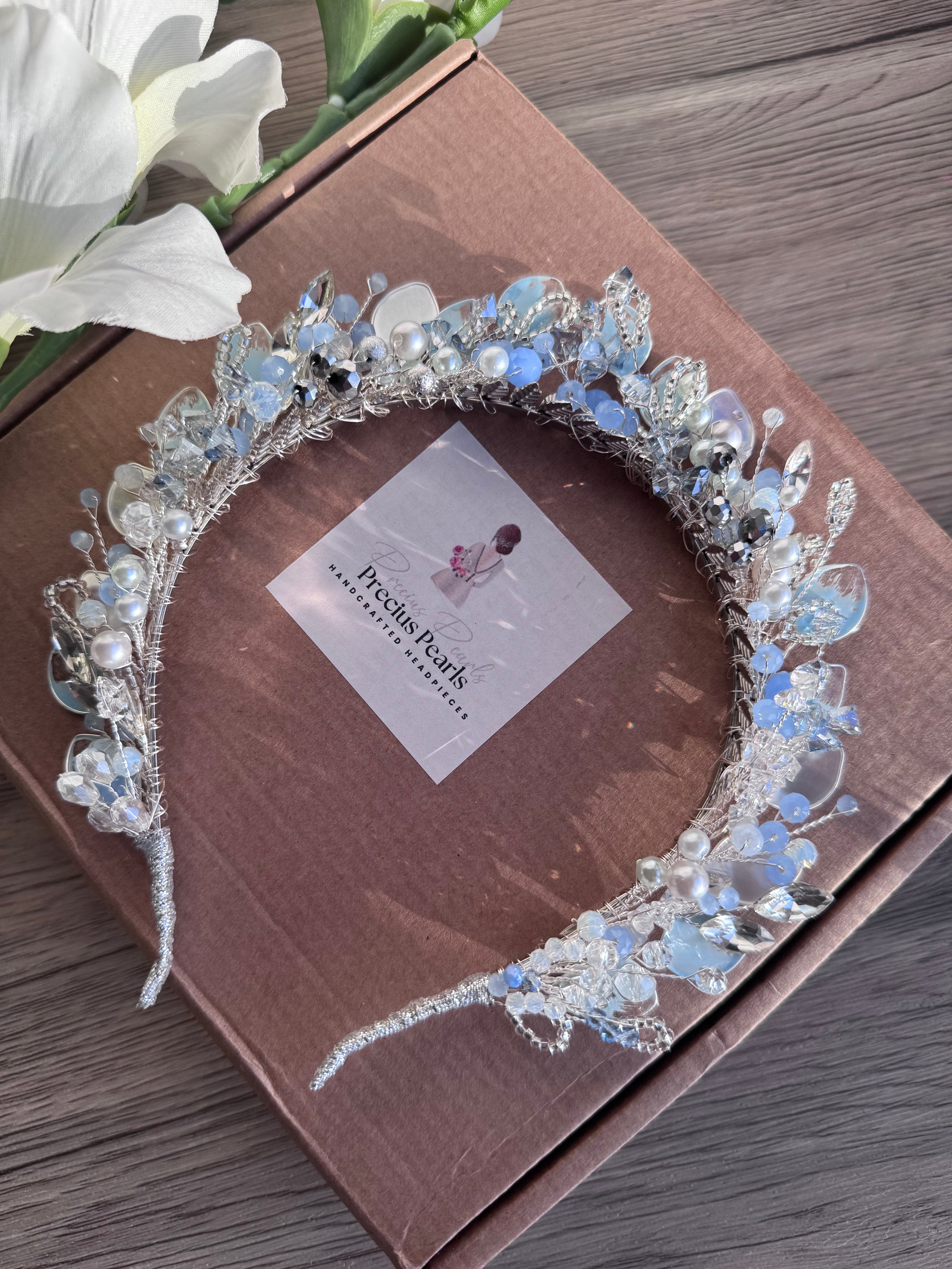 The Celestial Azure Crown The Celestial Azure Crown Precius pearls