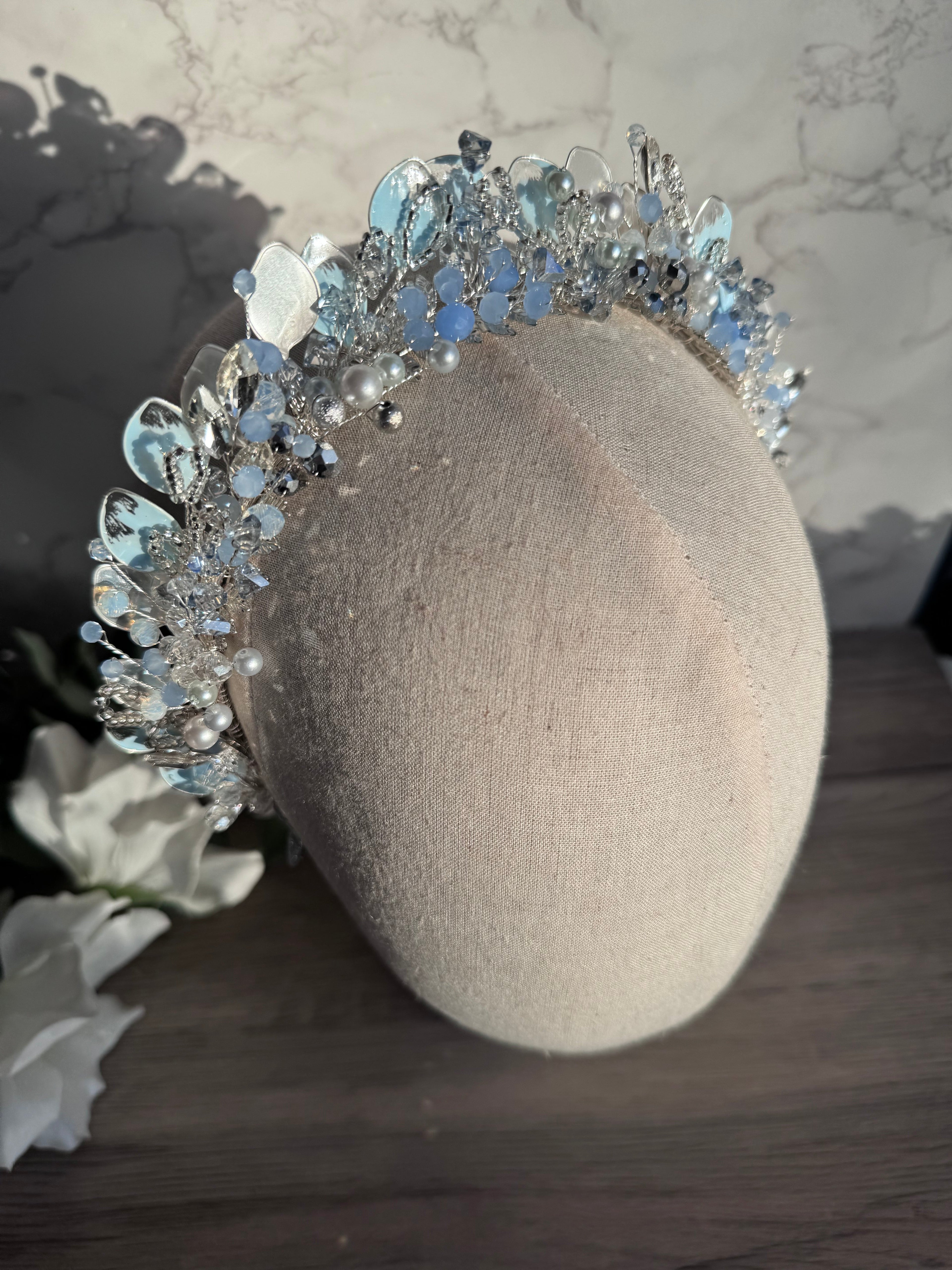 The Celestial Azure Crown The Celestial Azure Crown Precius pearls