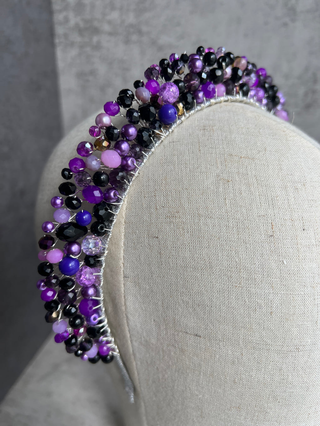 Black and Purple headpiece Black and Purple headpiece Precius pearls