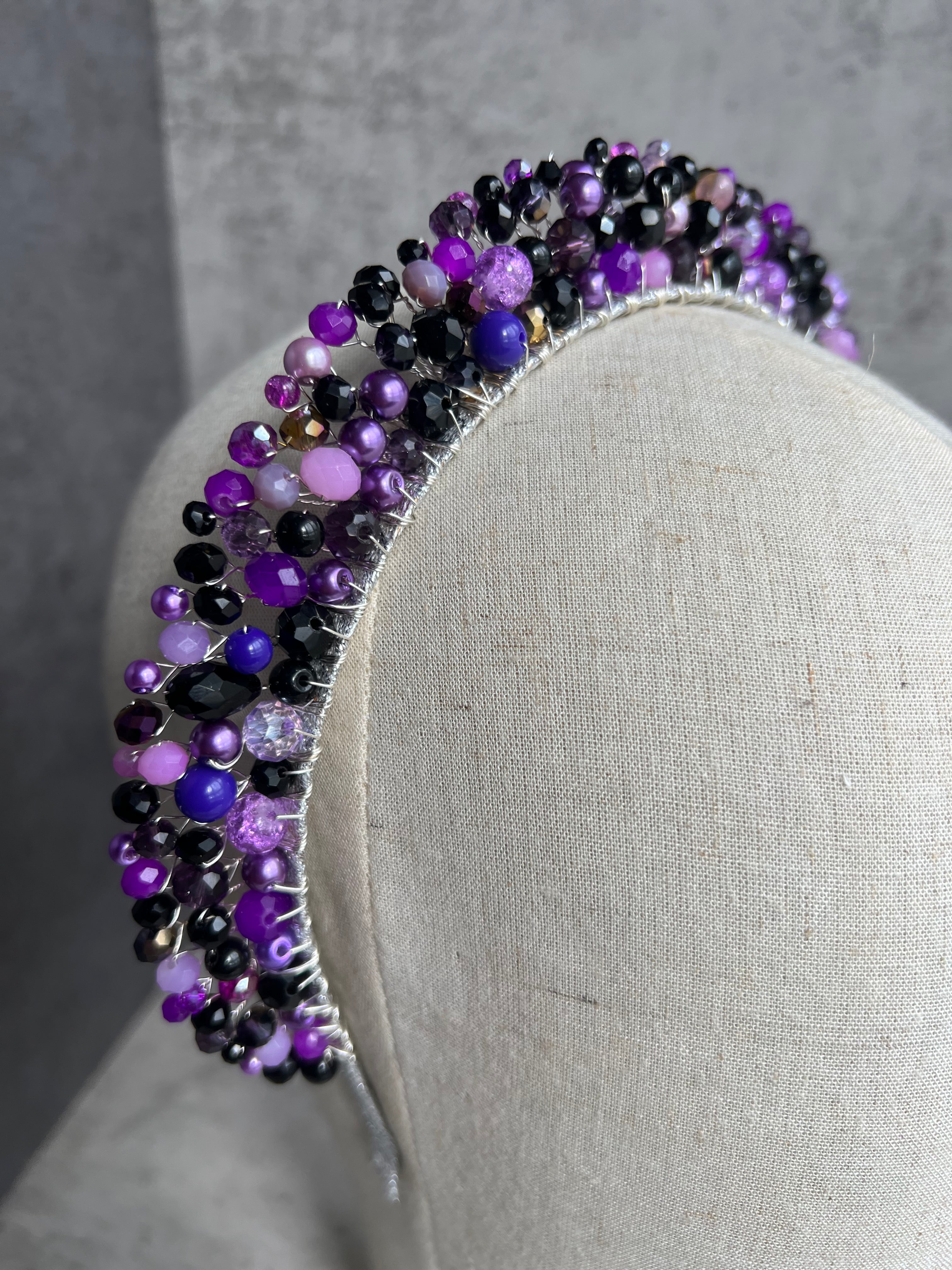 Black and Purple headpiece Black and Purple headpiece Precius pearls