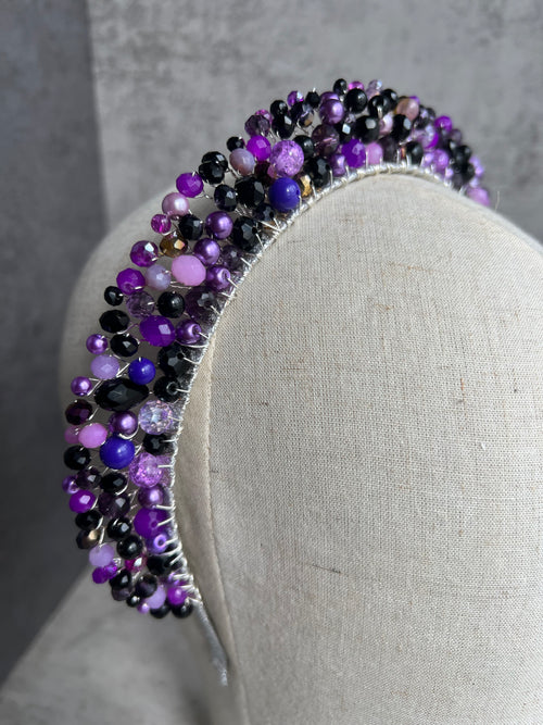 Black and Purple headpiece Black and Purple headpiece Precius pearls