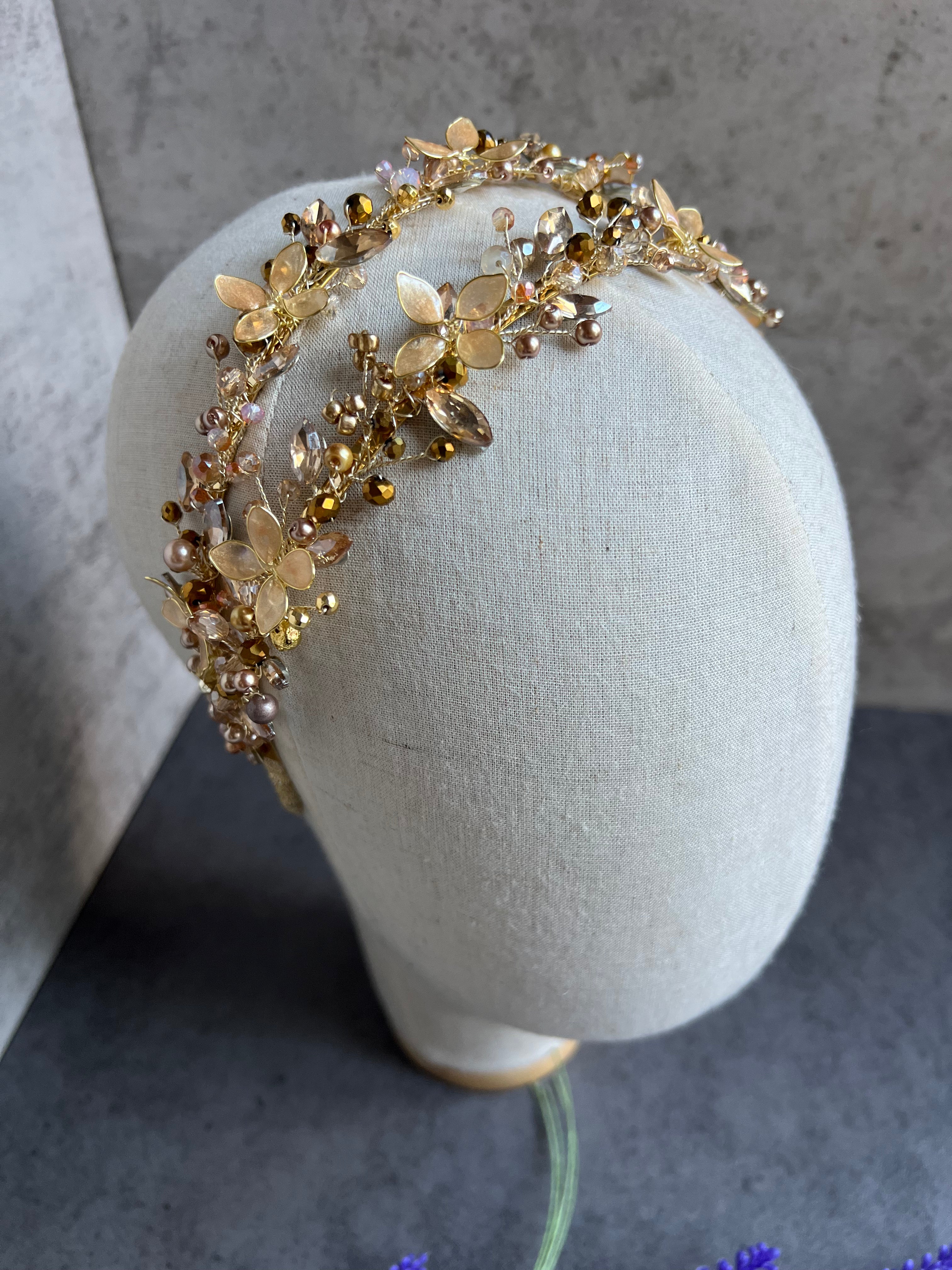 Bella Double bridal crown Bella Double bridal crown Precius pearls