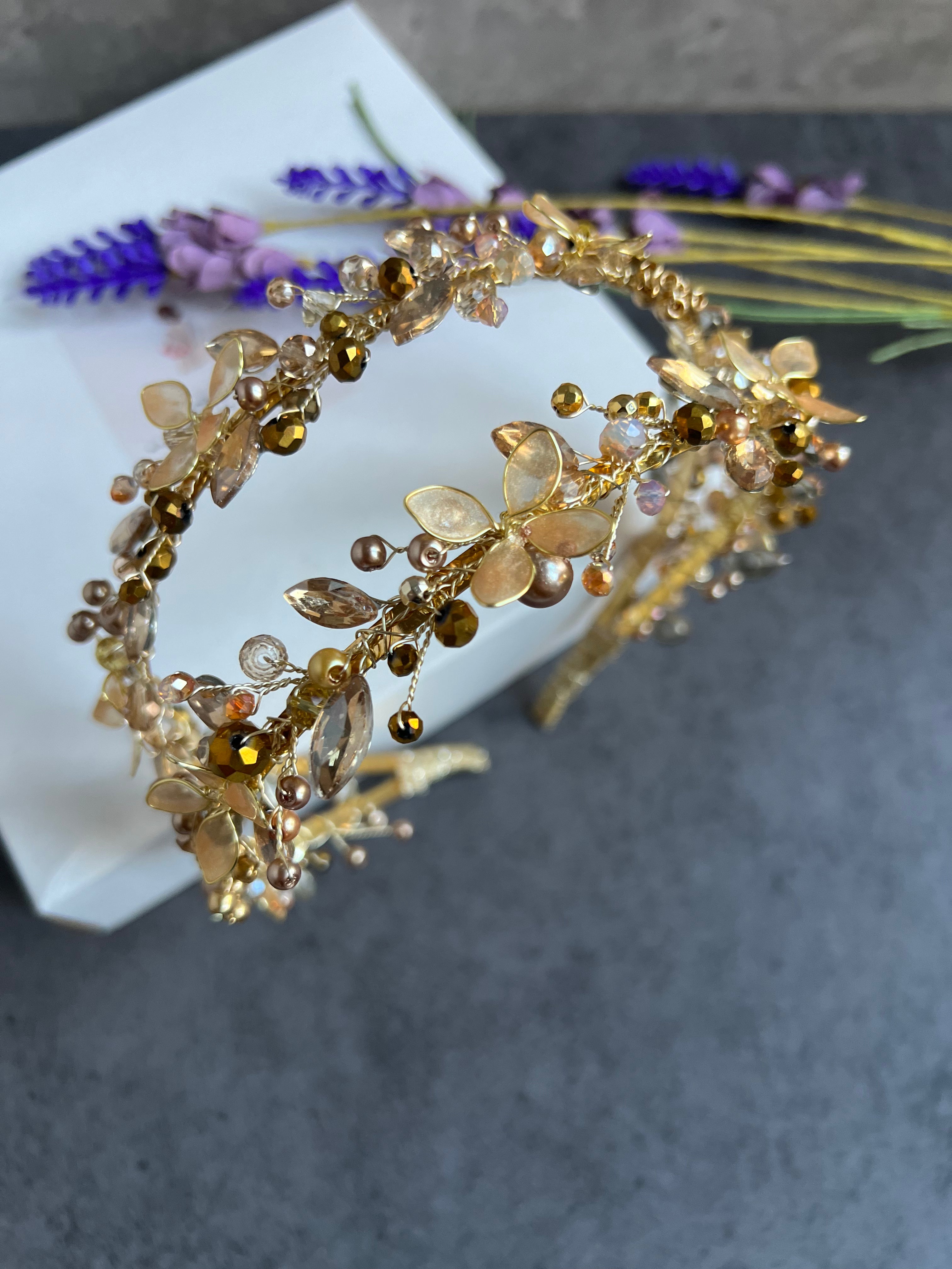 Bella Double bridal crown Bella Double bridal crown Precius pearls