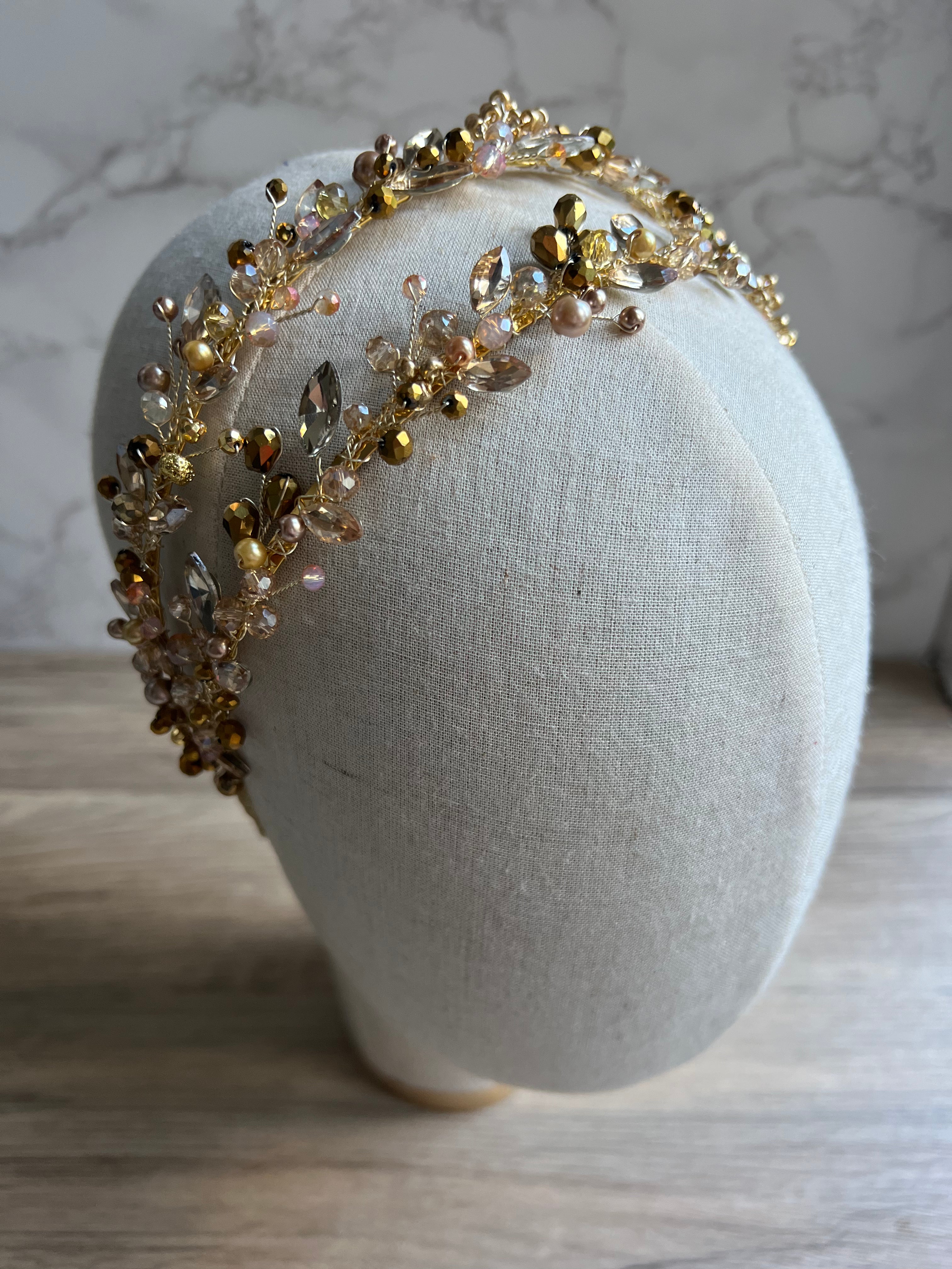 Bella Double bridal crown Bella Double bridal crown Precius pearls