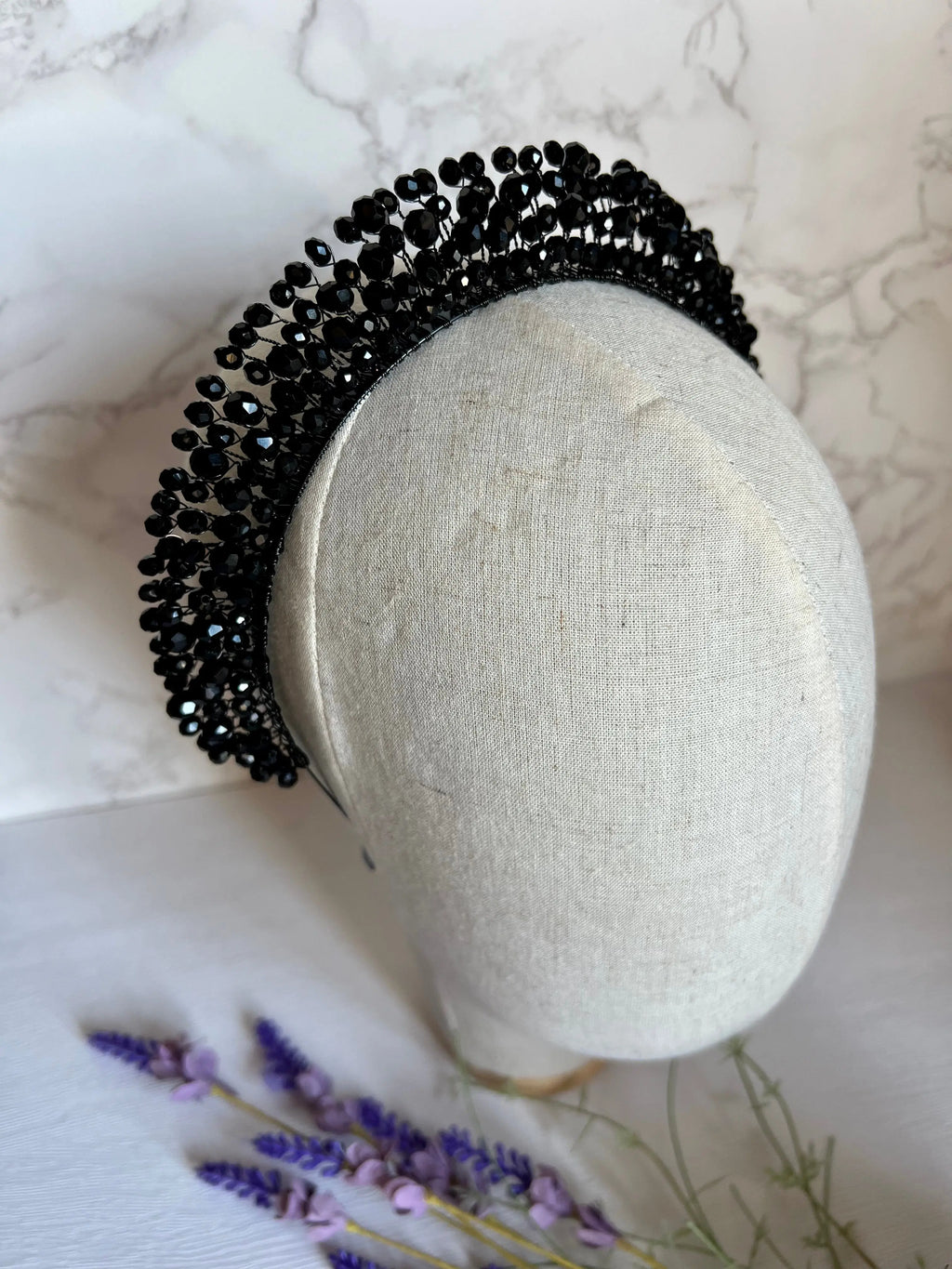 Black High Beaded Crown