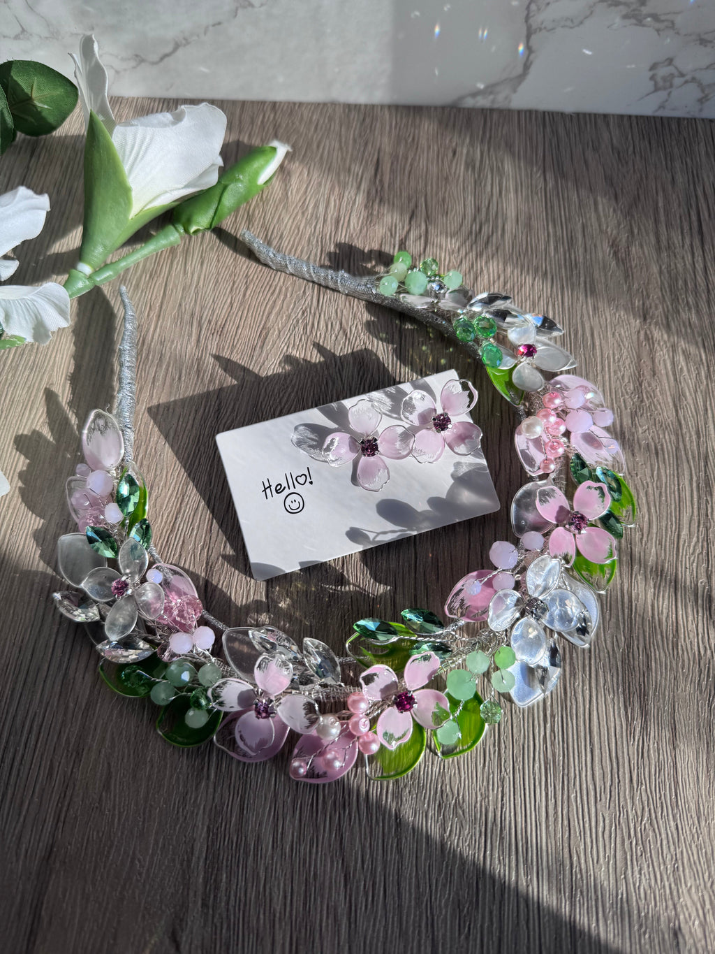 Light pink and Green Light pink and Green Precius pearls