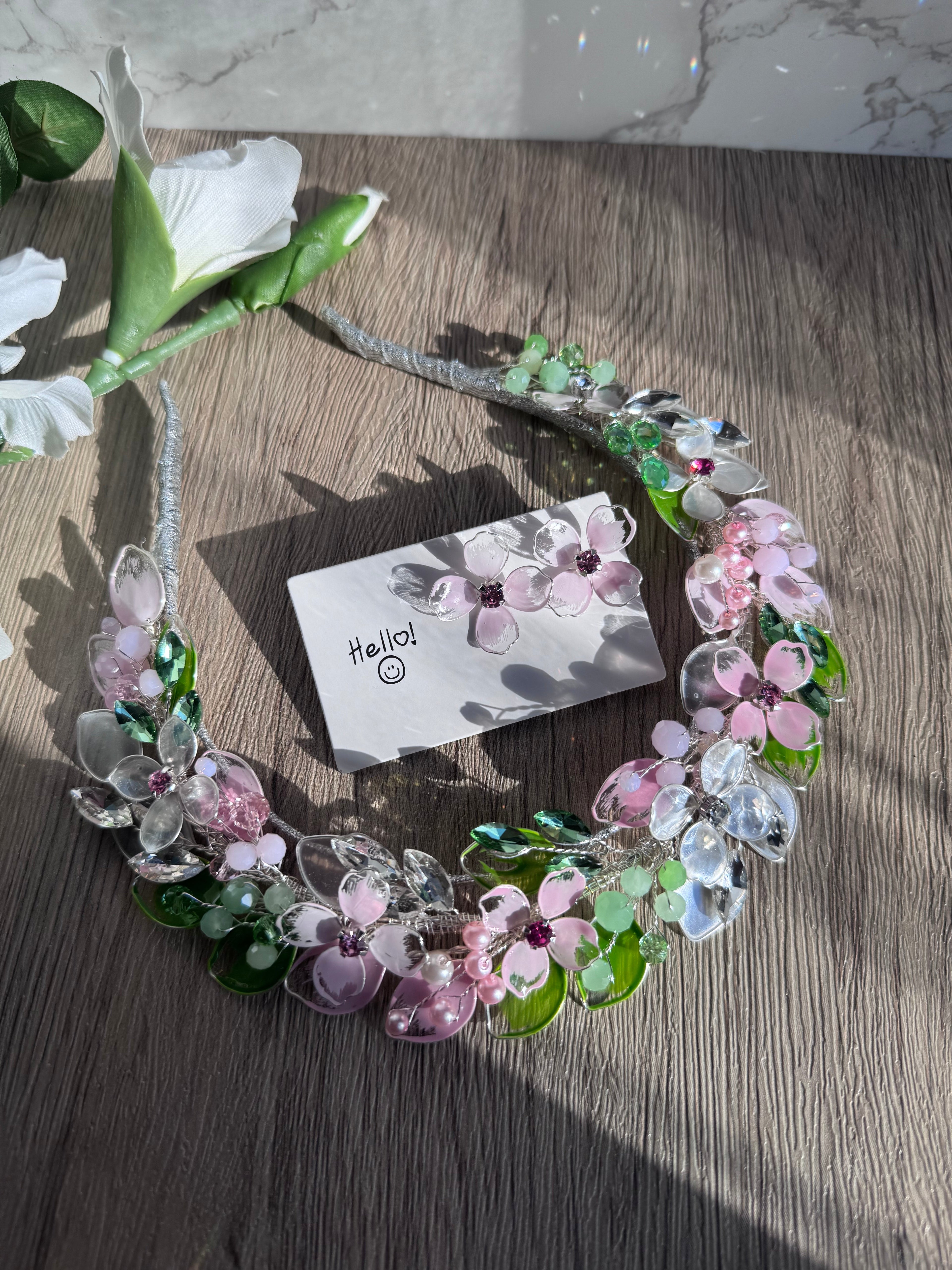 Light pink and Green Light pink and Green Precius pearls