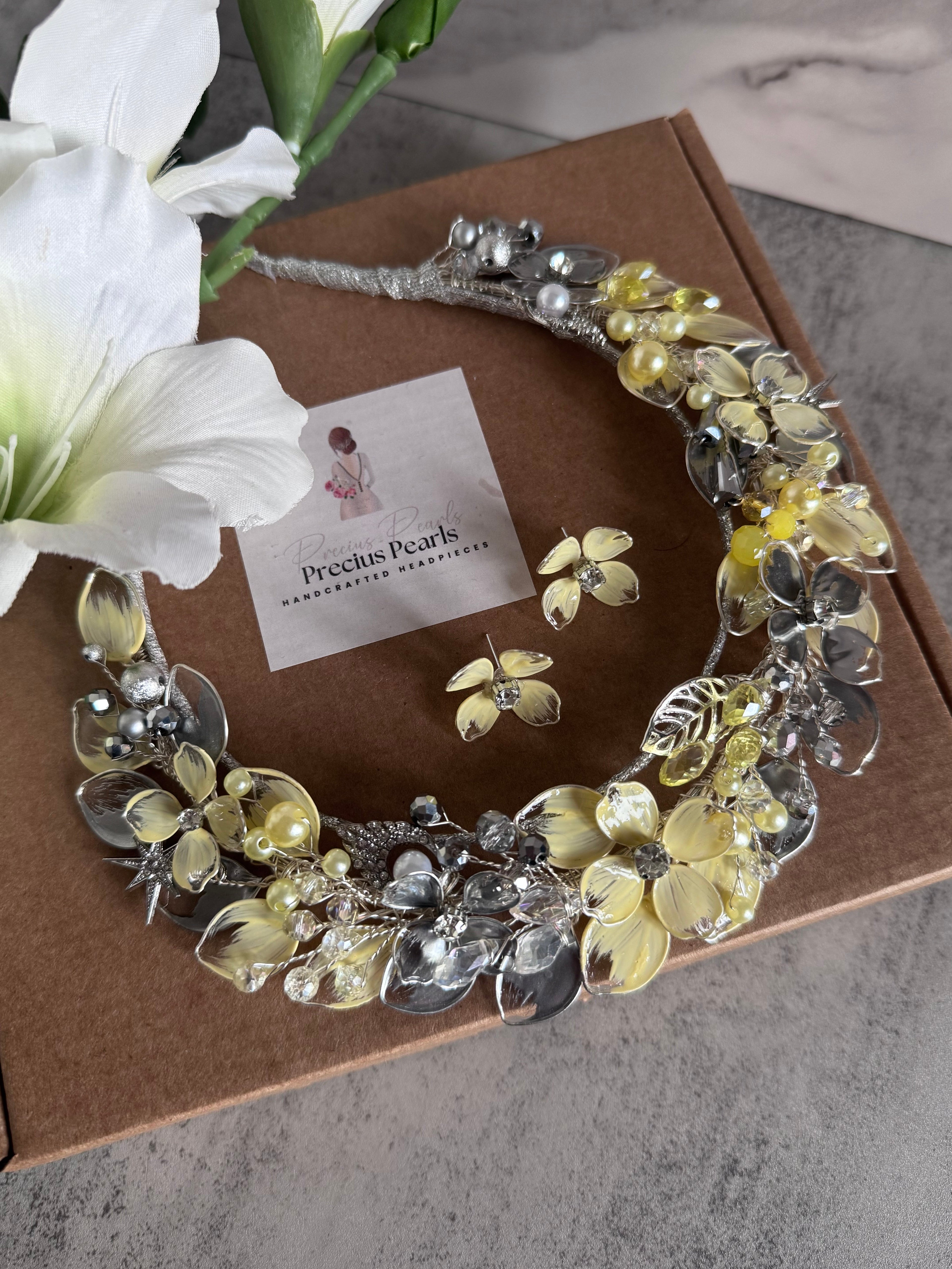 Yellow and Silver Yellow and Silver Precius pearls