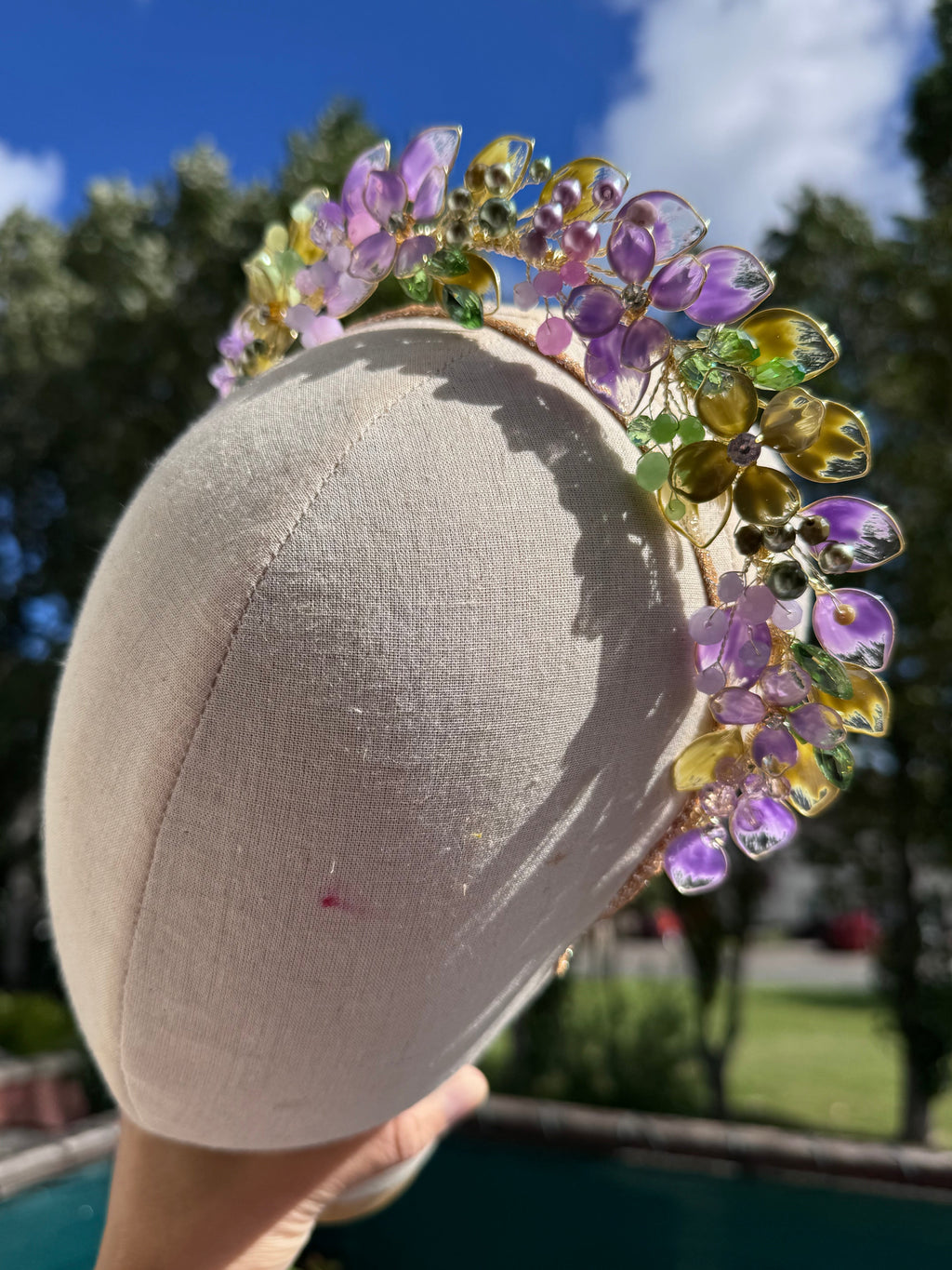 Lilac and Sage Wedding guest crown Lilac and Sage Wedding guest crown Precius pearls
