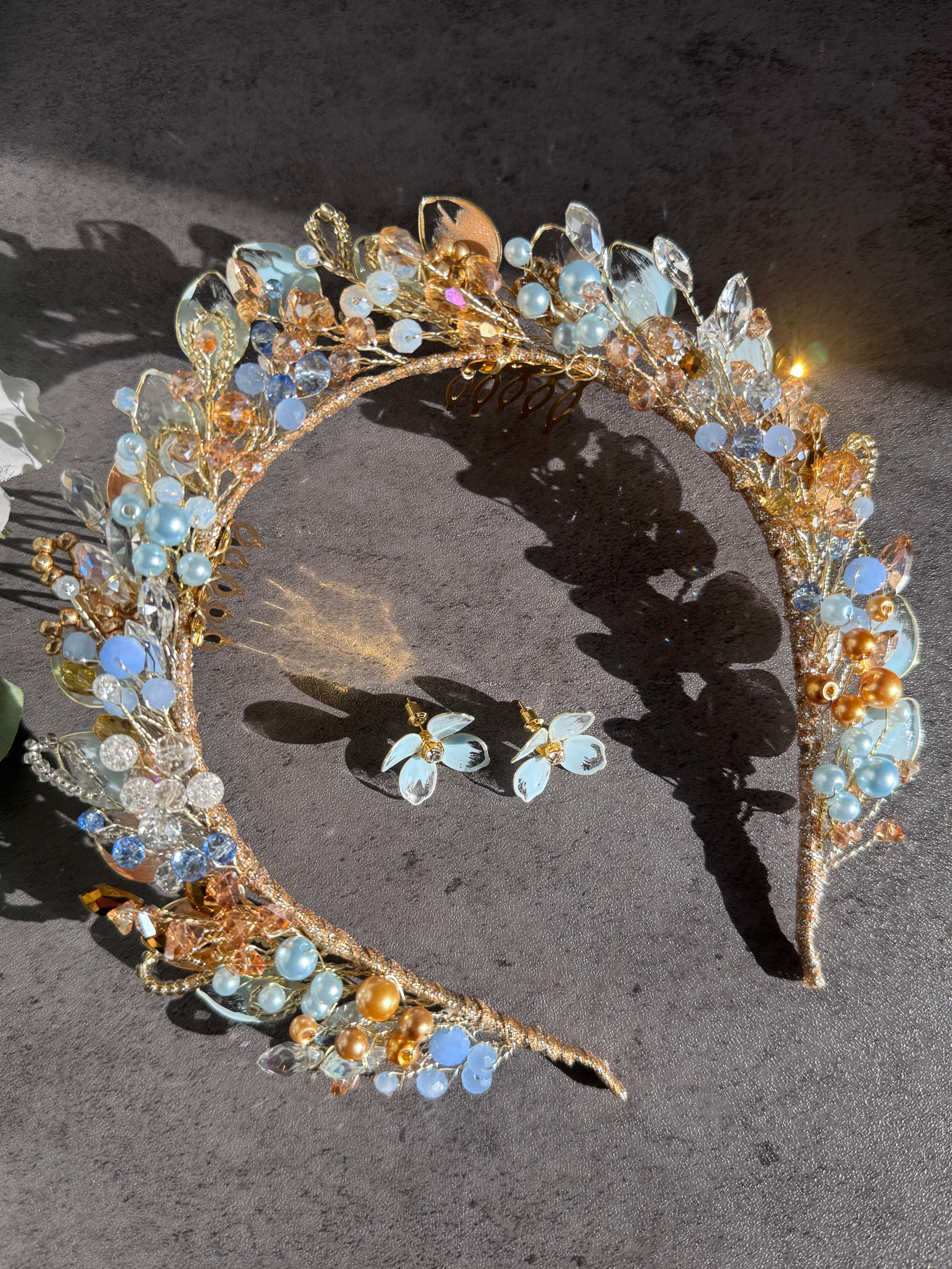 The Celestial Azure Crown The Celestial Azure Crown Precius pearls